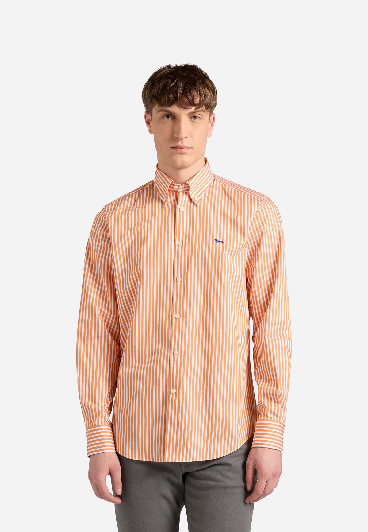 Camisa Naranja Rayas Hombre H&B.