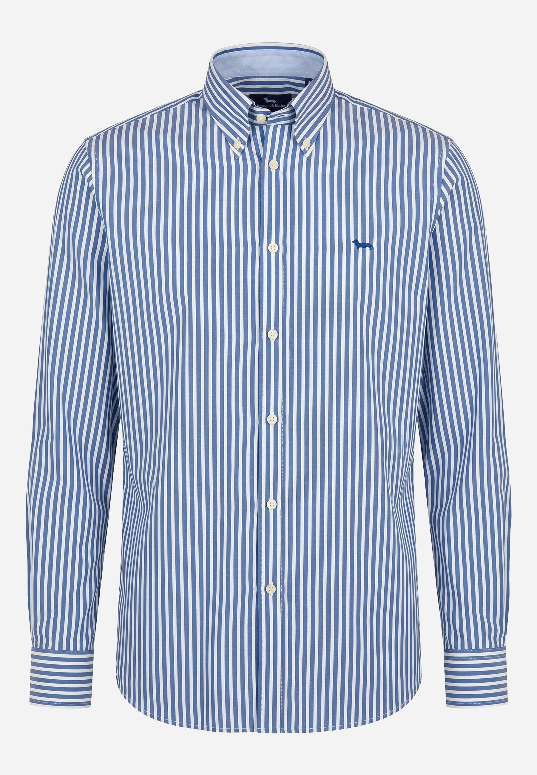 Camisa Azul Oxford Rayas Hombre H&B.