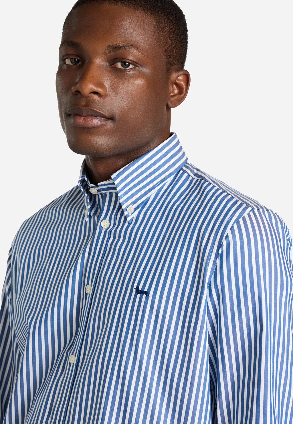 Camisa Azul Oxford Rayas Hombre H&B.