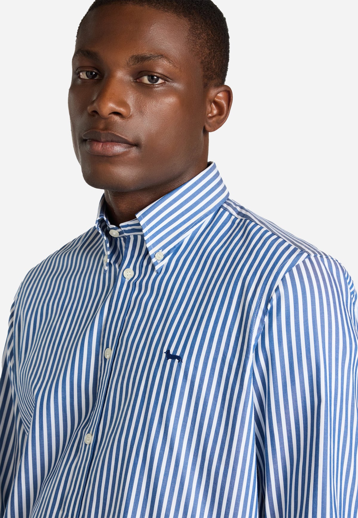 Camisa Azul Oxford Rayas Hombre H&B.