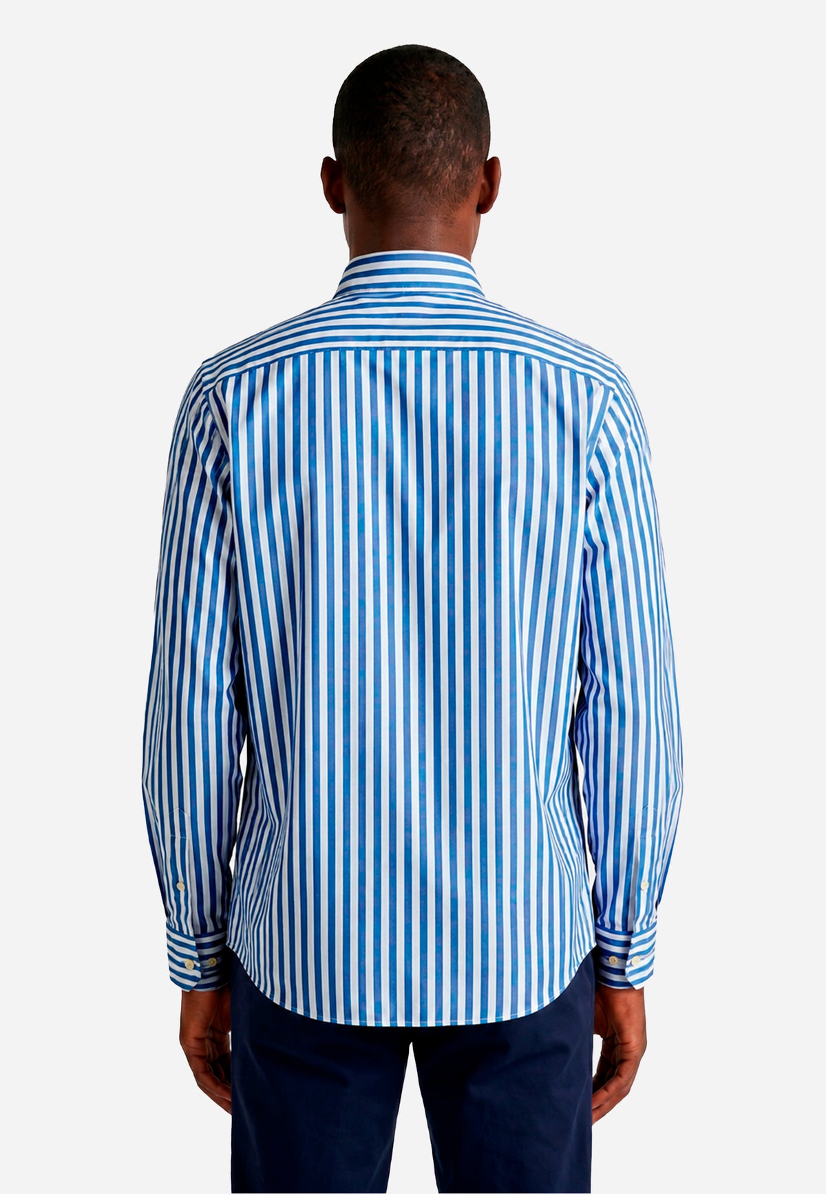 Camisa Azul Oxford Rayas Hombre H&B.