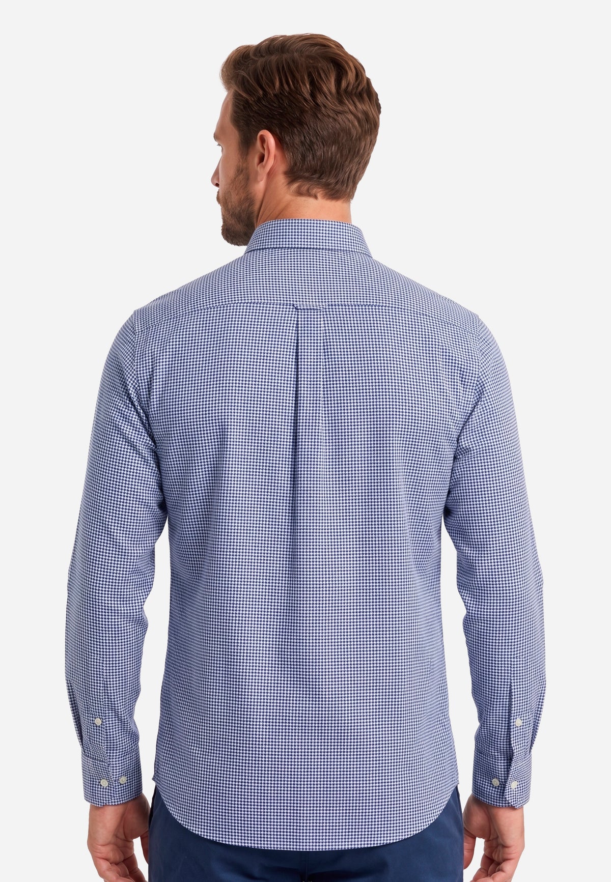 Camisa Azul Micro-Diseño Hombre H&B.