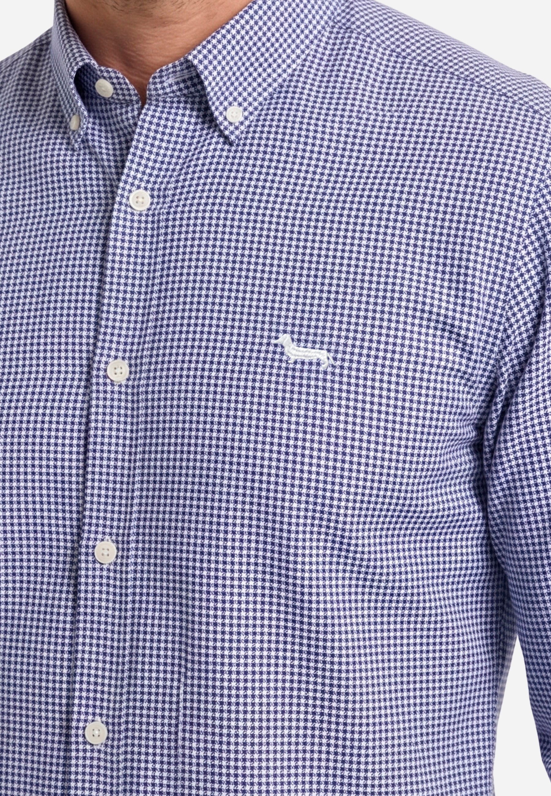 Camisa Azul Micro-Diseño Hombre H&B.