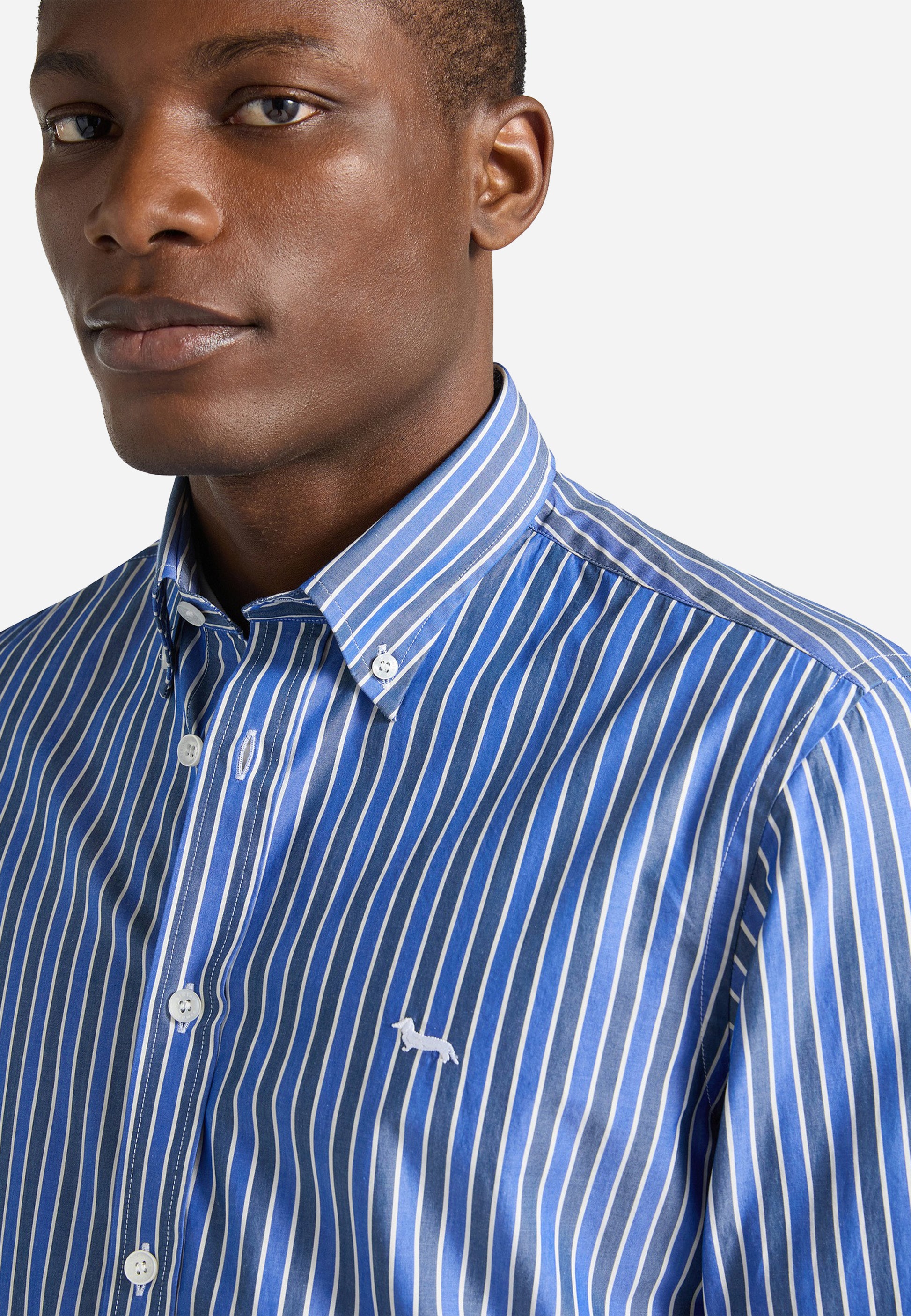 Camisa Azul Rayas Hombre H&B.
