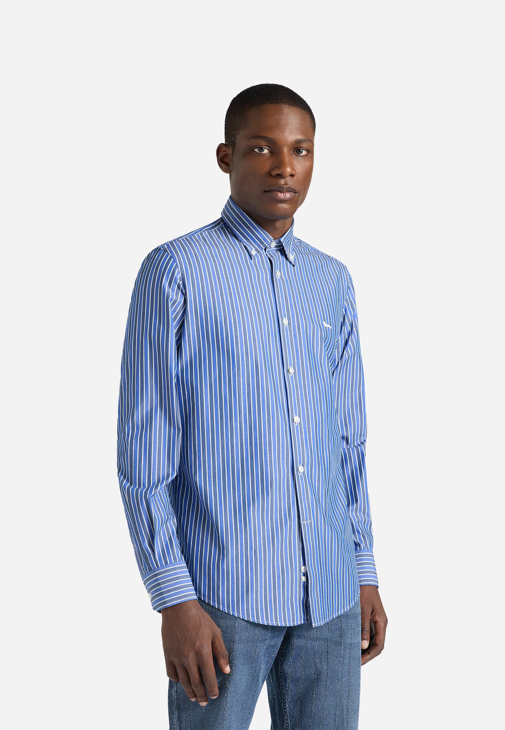 Camisa Azul Rayas Hombre H&B.