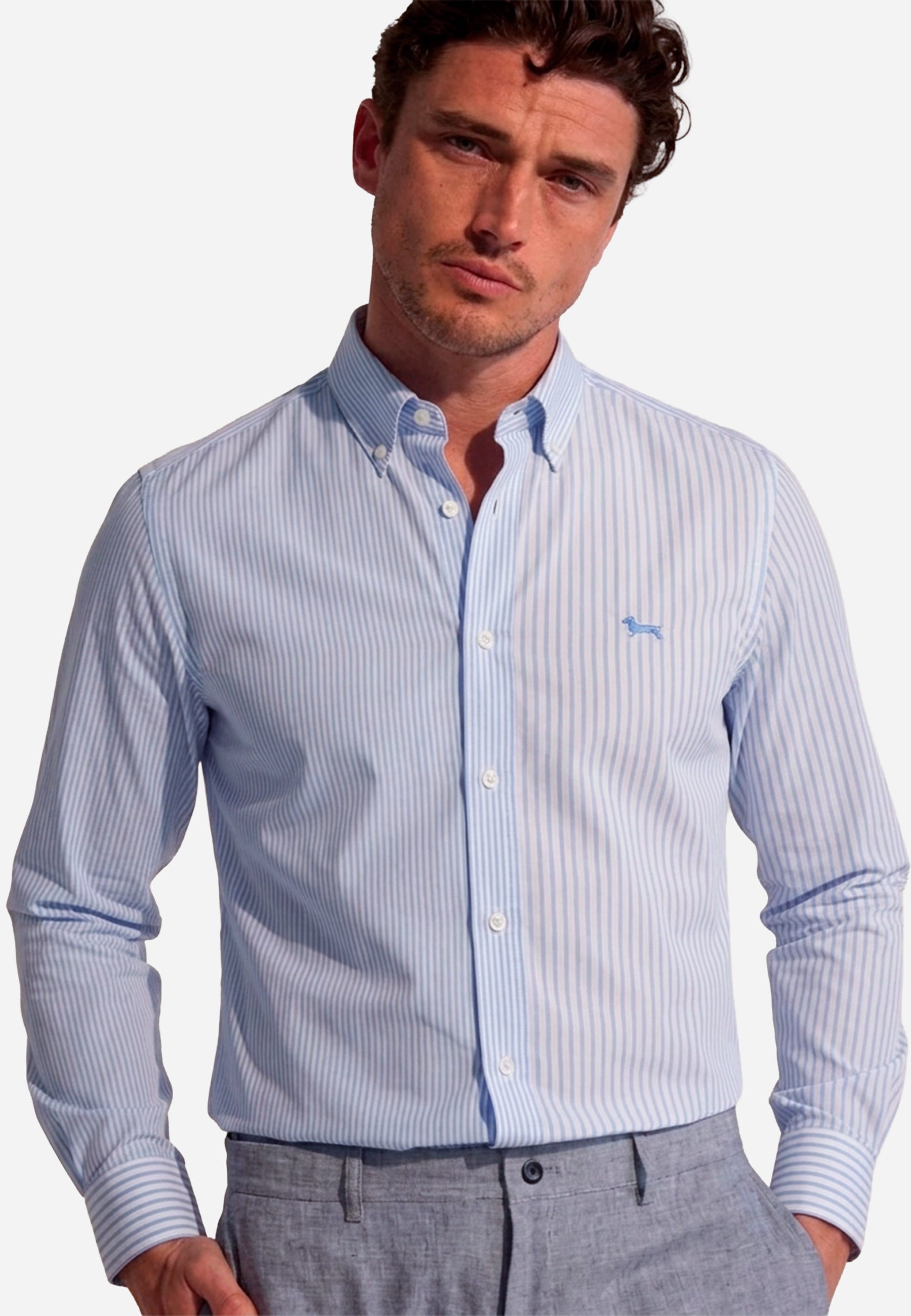 Camisa Azul Rayas Hombre H&B.