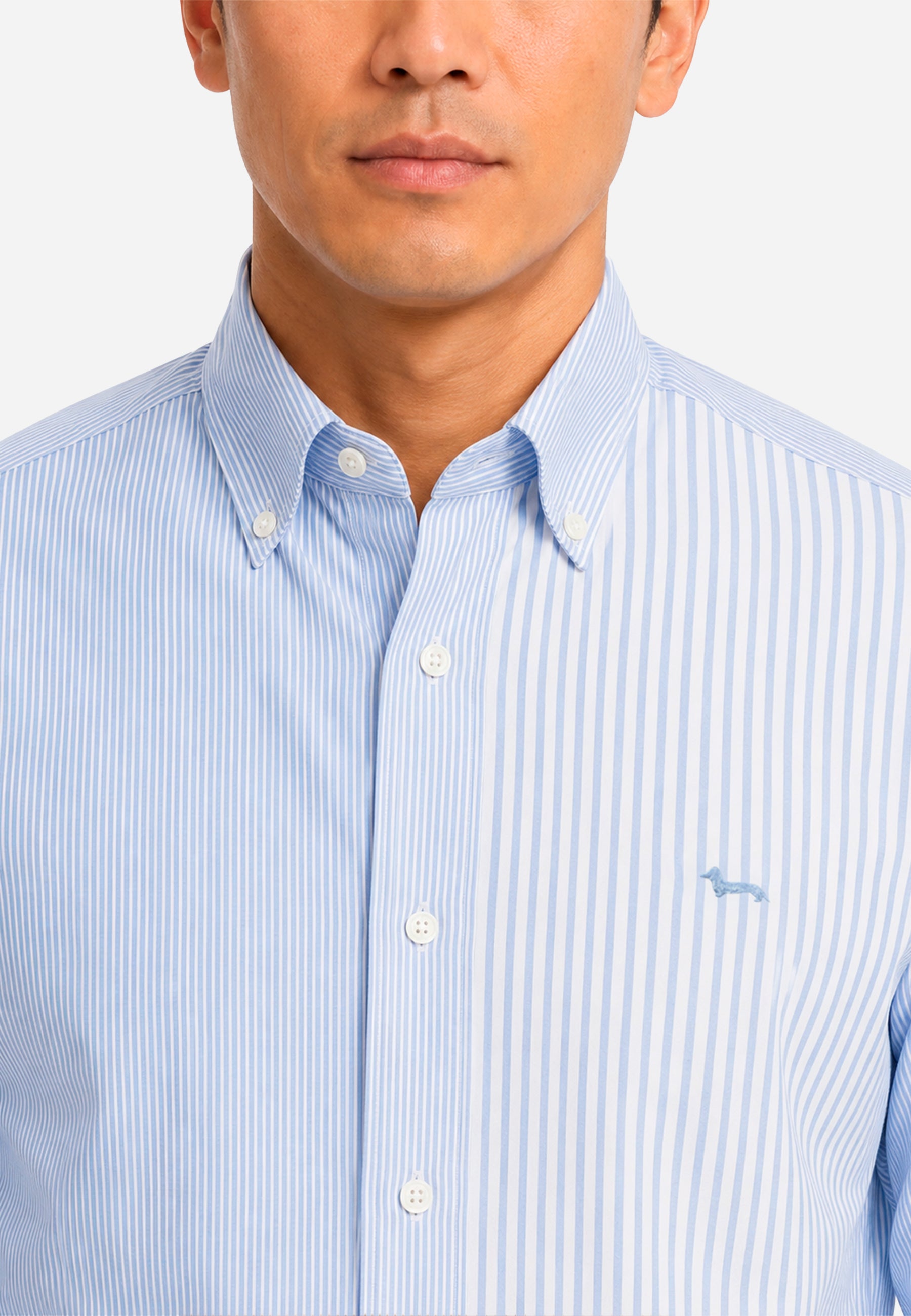 Camisa Azul Rayas Hombre H&B.