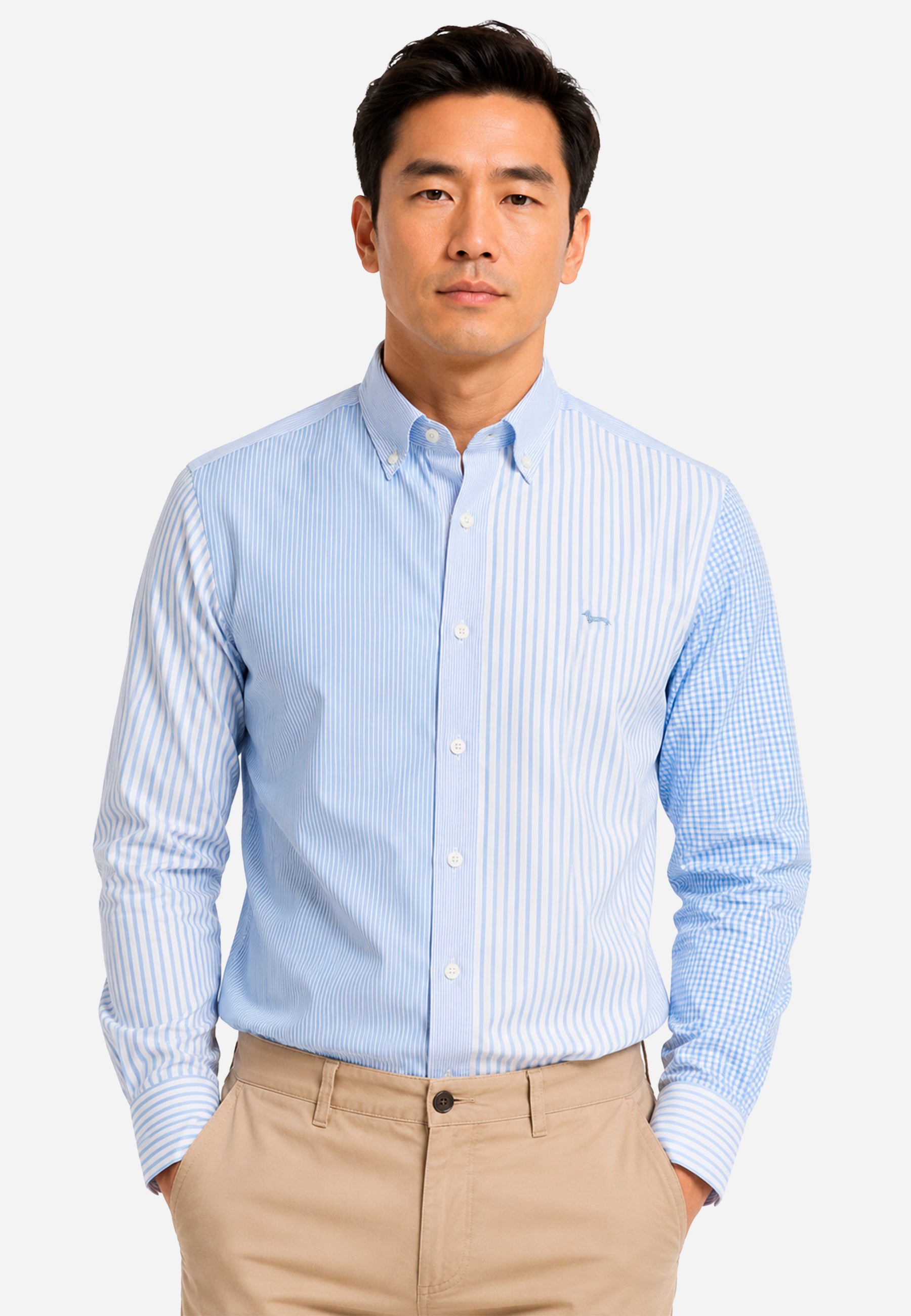Camisa Azul Rayas Hombre H&B.