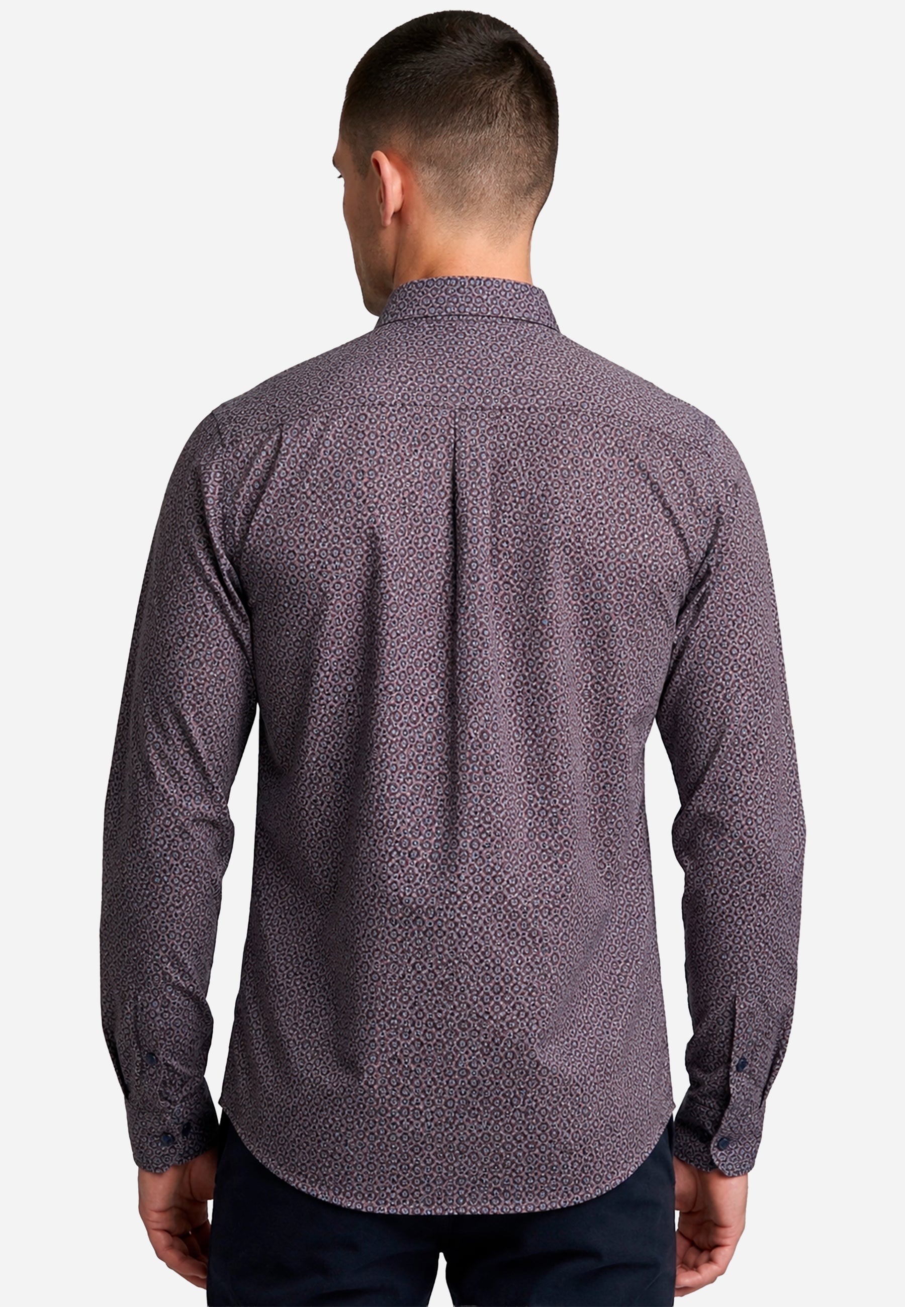 Camisa Vinotinto Micro-Diseño Hombre H&B.