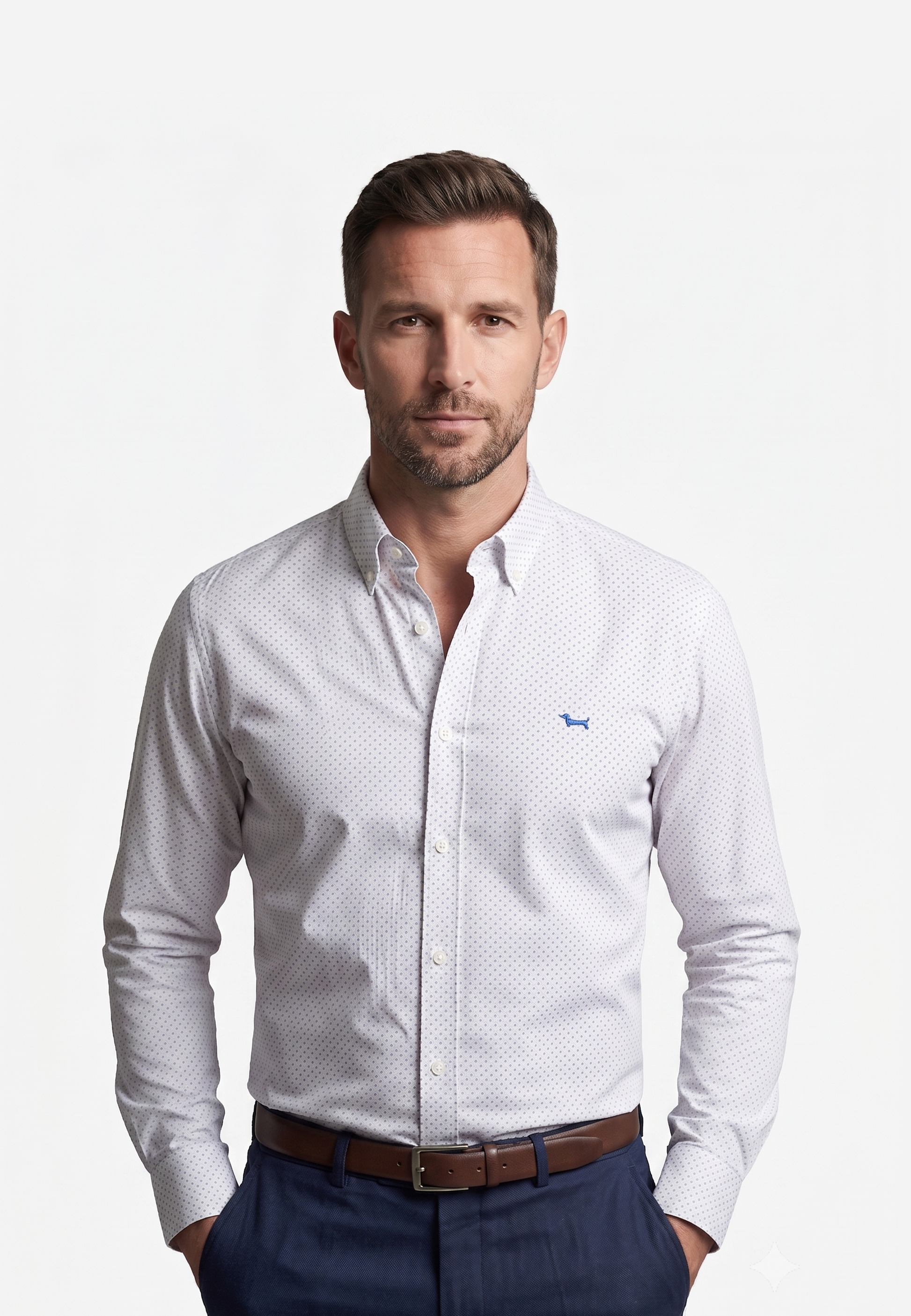 Camisa Blanca Punto Hombre H&B.