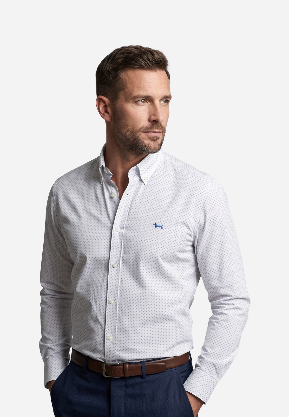 Camisa Blanca Punto Hombre H&B.