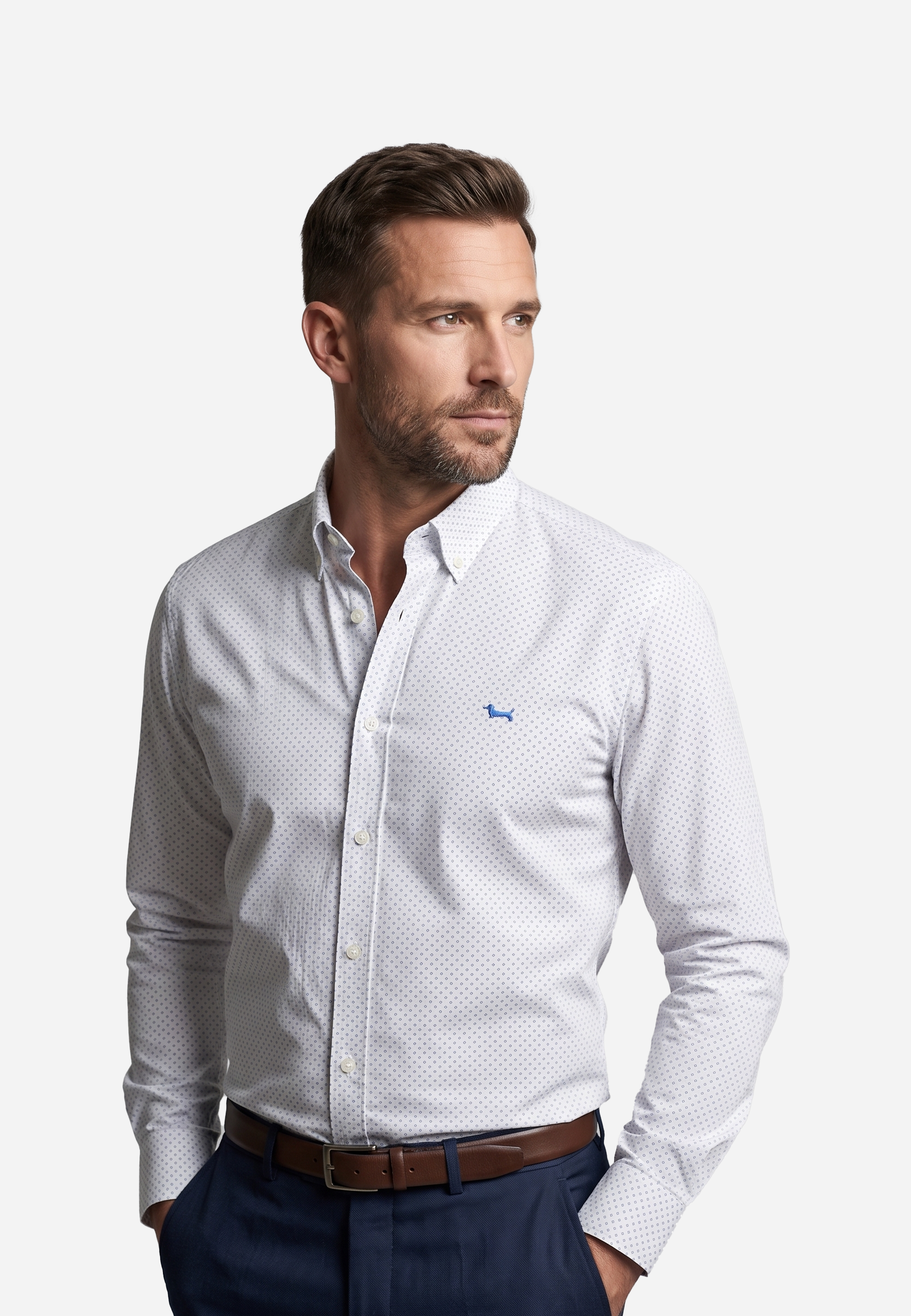 Camisa Blanca Punto Hombre H&B.