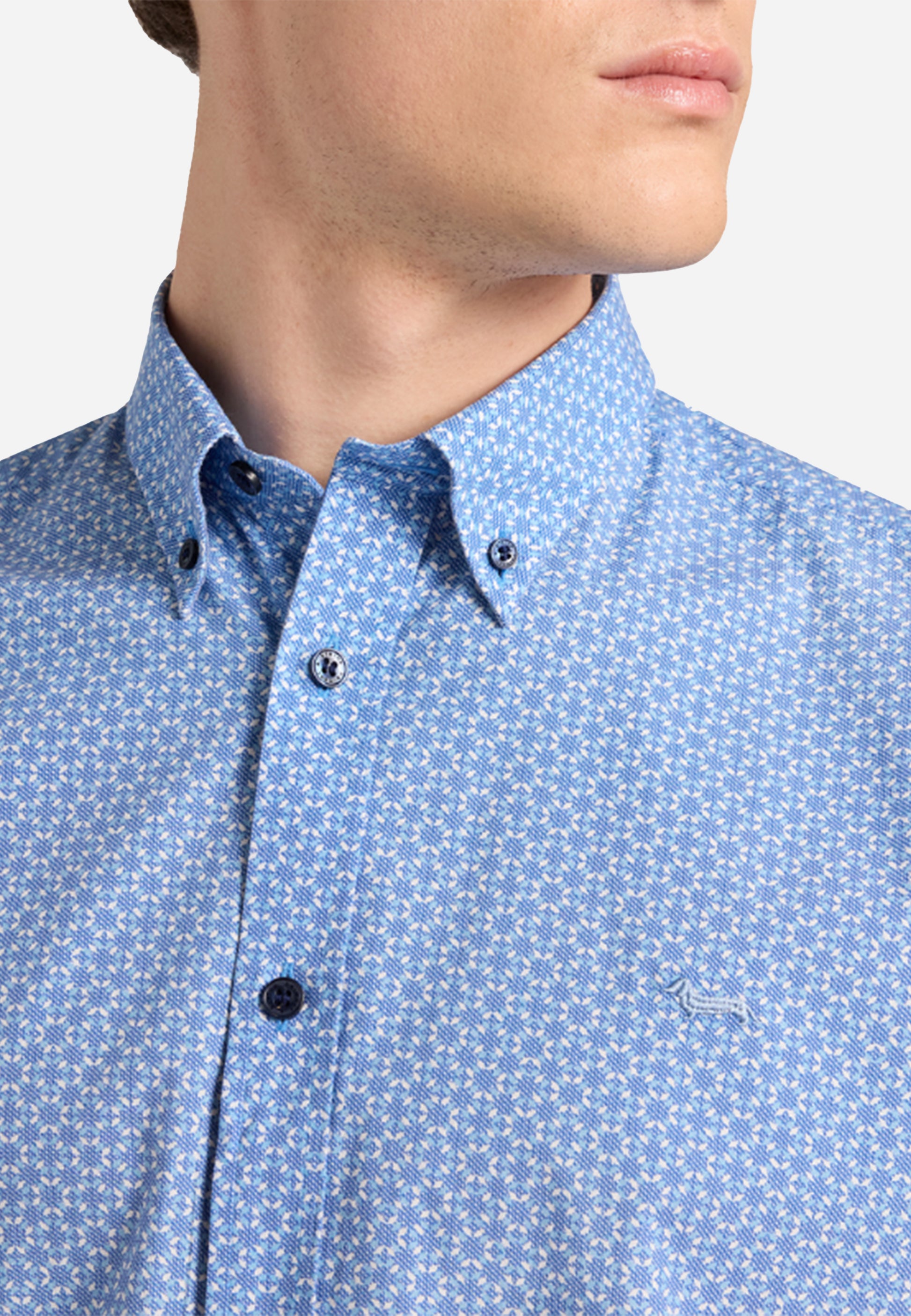 Camisa Azul Micro-Diseño - Harmont&Blaine