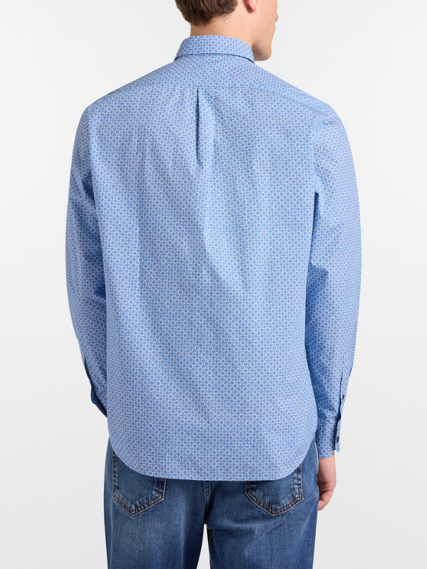 Camisa Azul Micro-Diseño - Harmont&Blaine