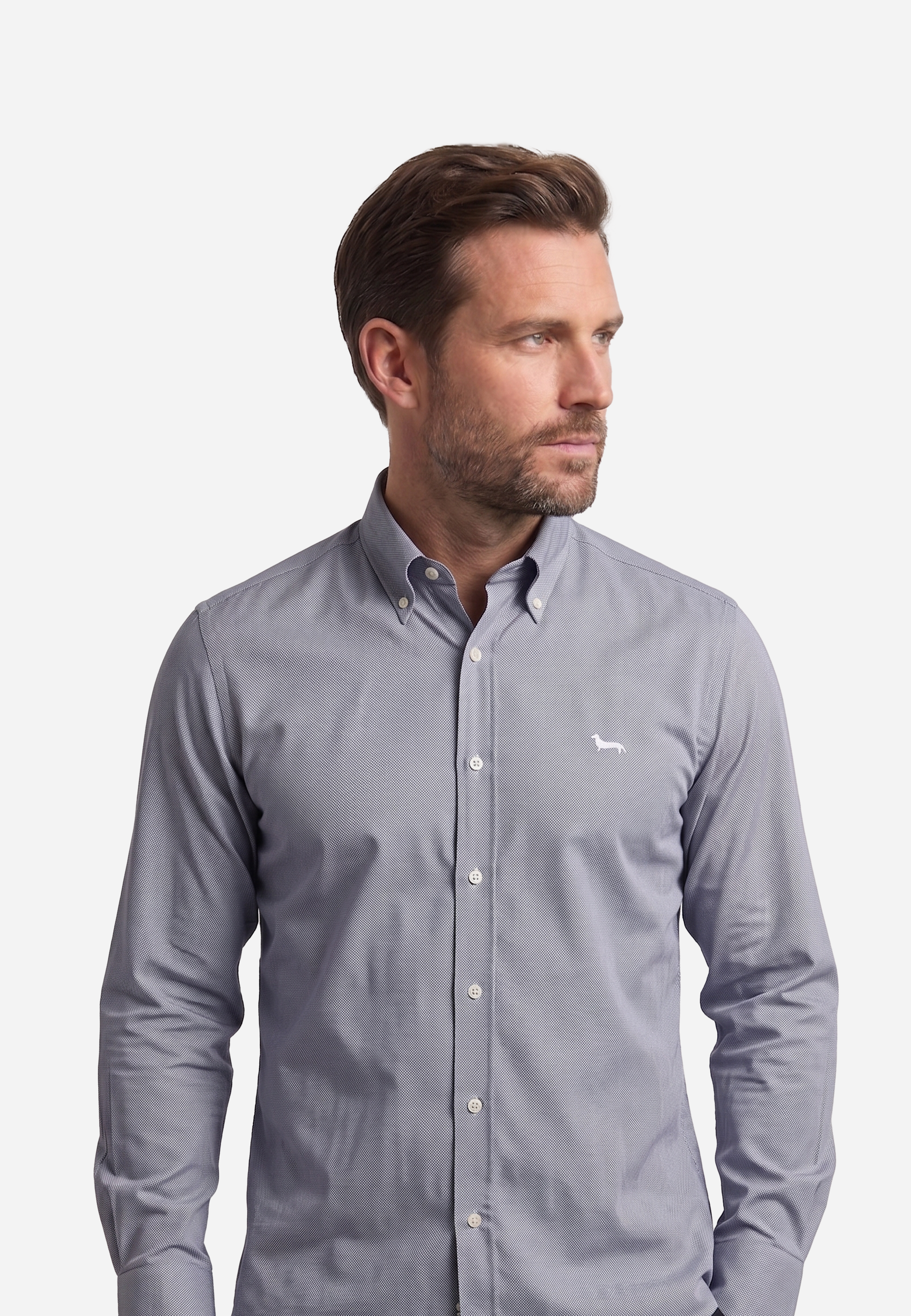Camisa  Micro-Diseño Gris H&B