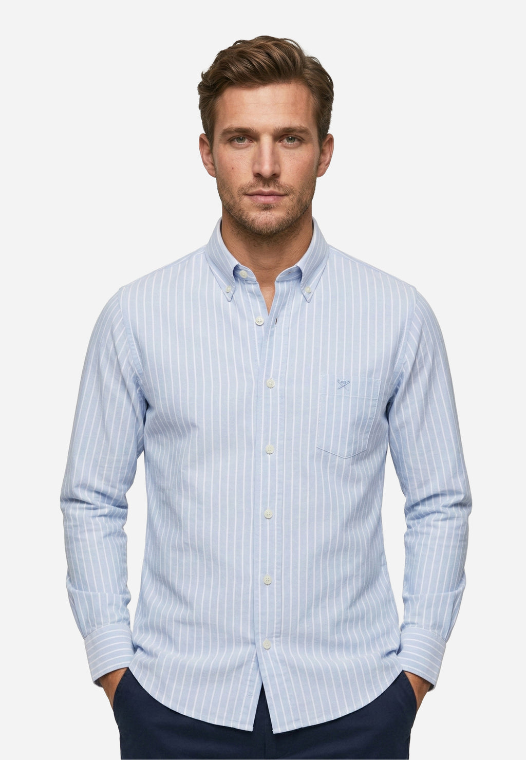 Camisa Azul Rayas Hombre H.L.
