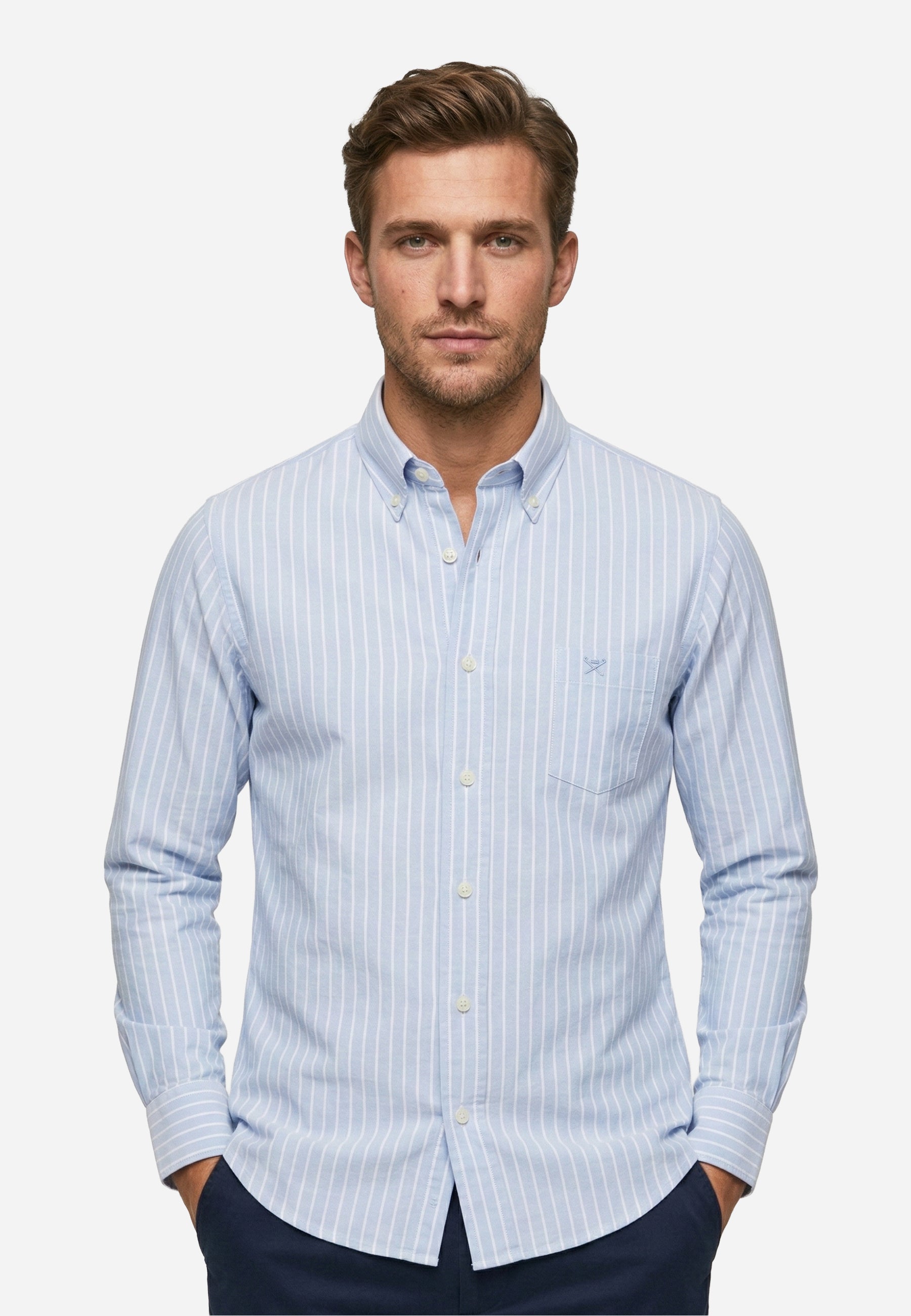 Camisa Azul Rayas Hombre H.L.