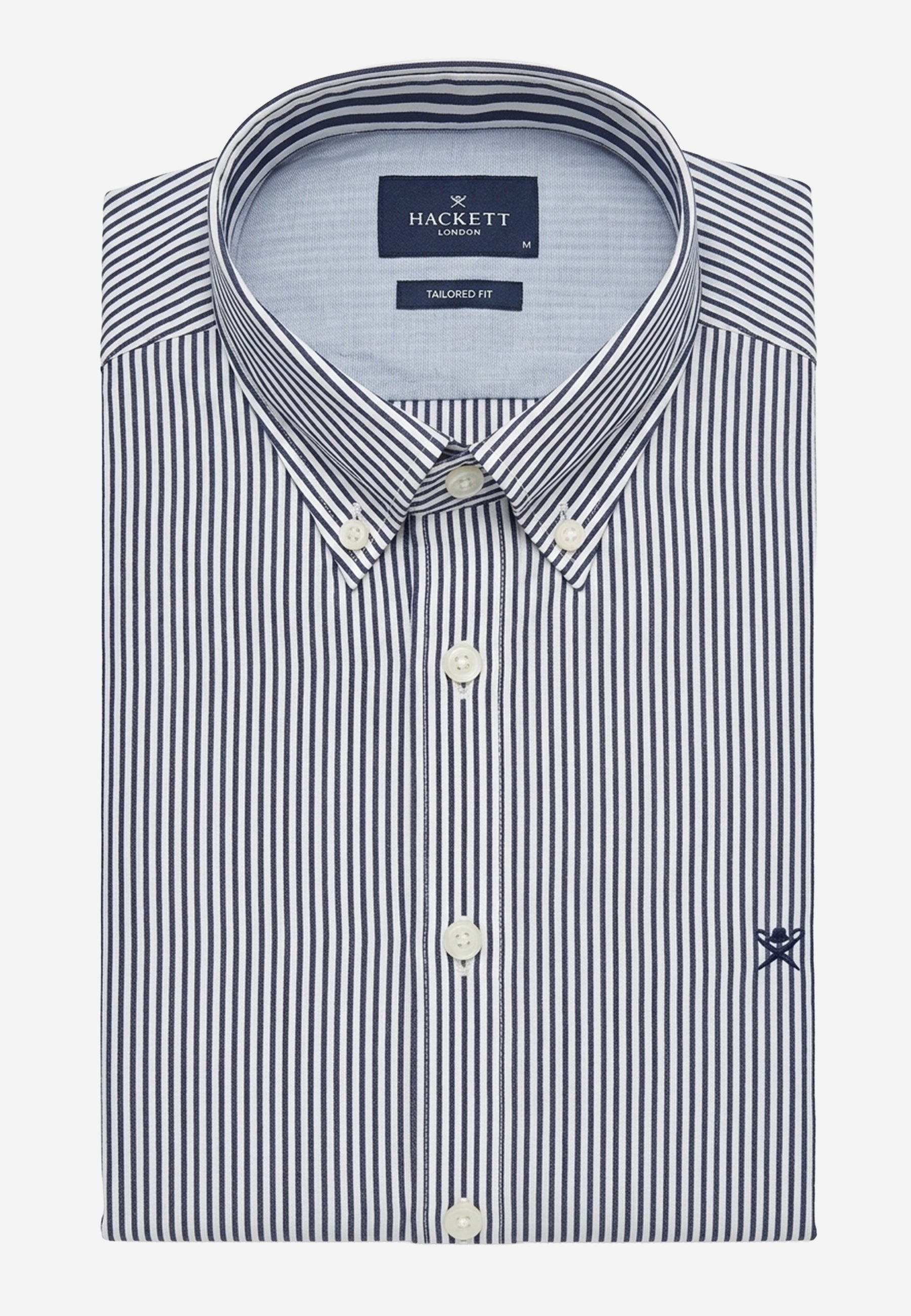 Camisa Azul Rayas Oscuras Hombre H.L.