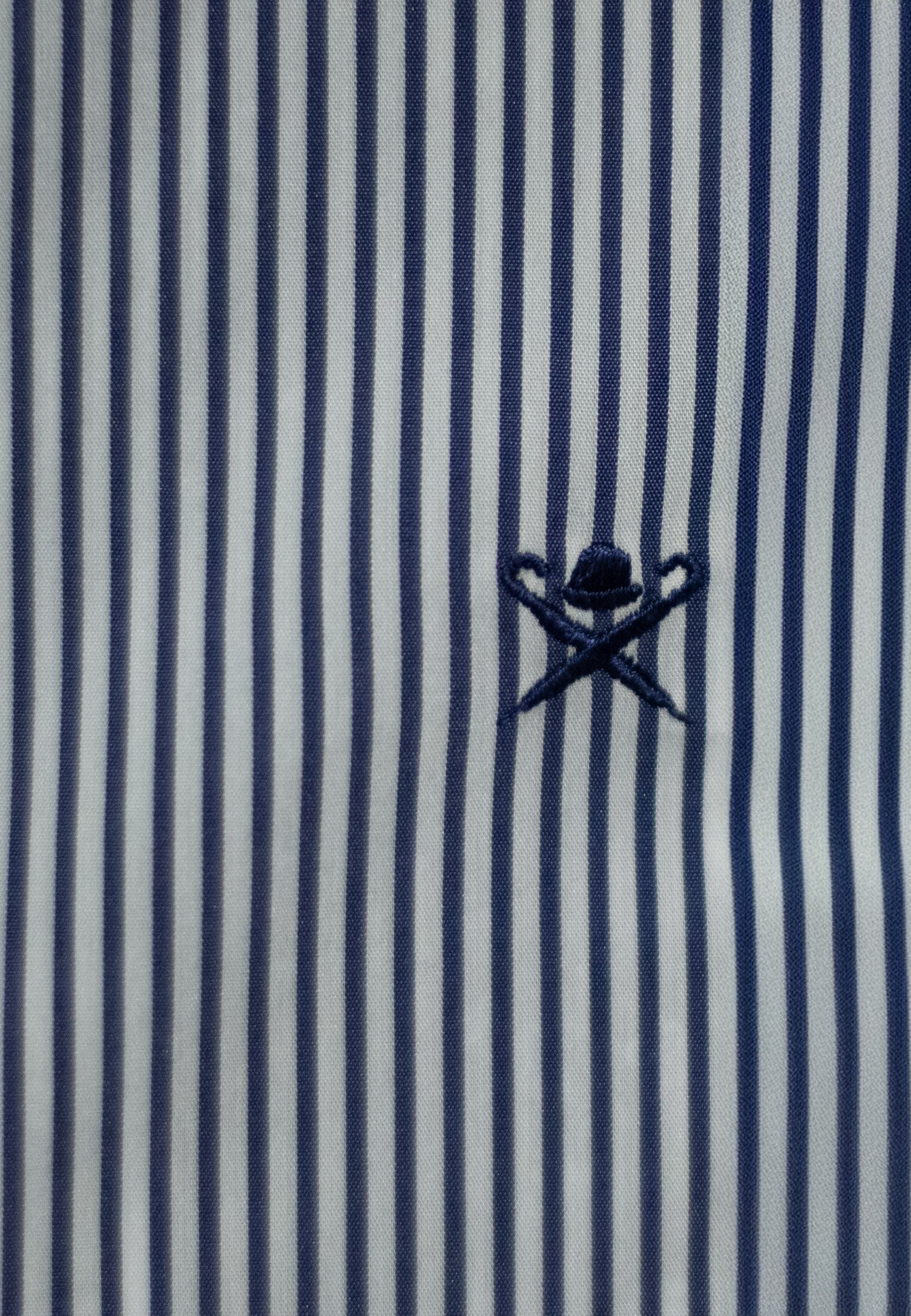 Camisa Azul Rayas Oscuras Hombre H.L.