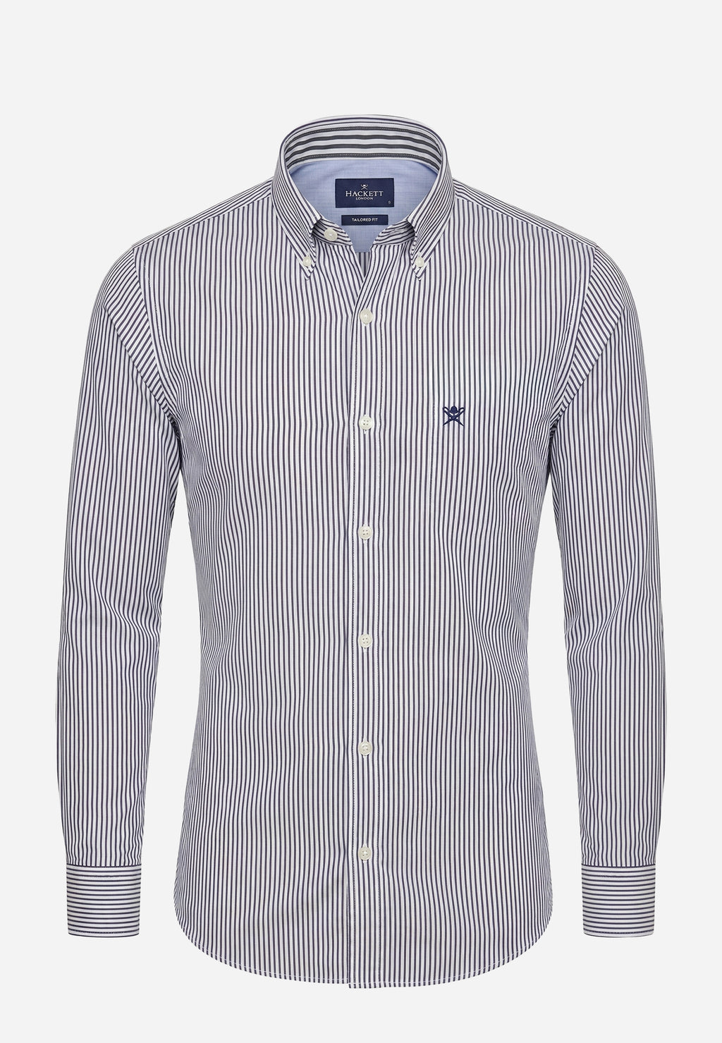Camisa Azul Rayas Oscuras Hombre H.L.