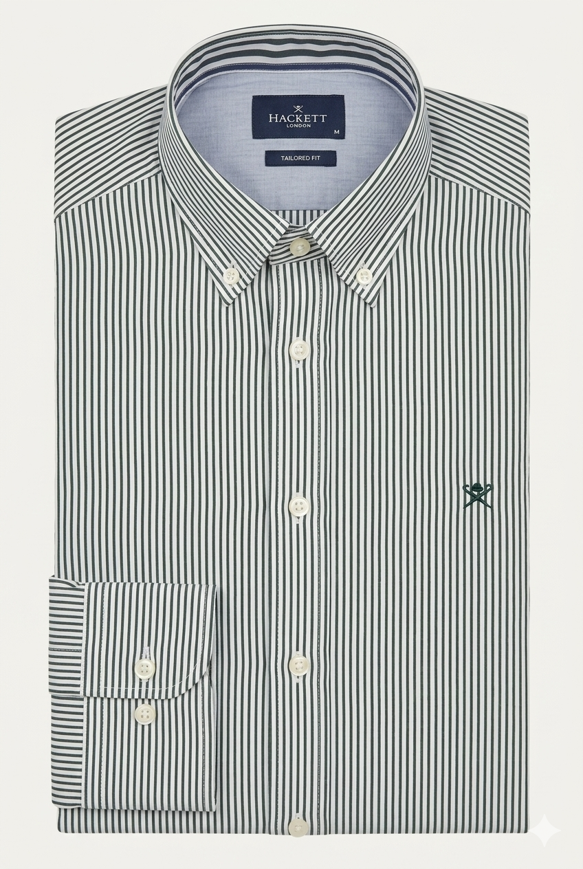 Camisa Verde Rayas Hombre H.L.