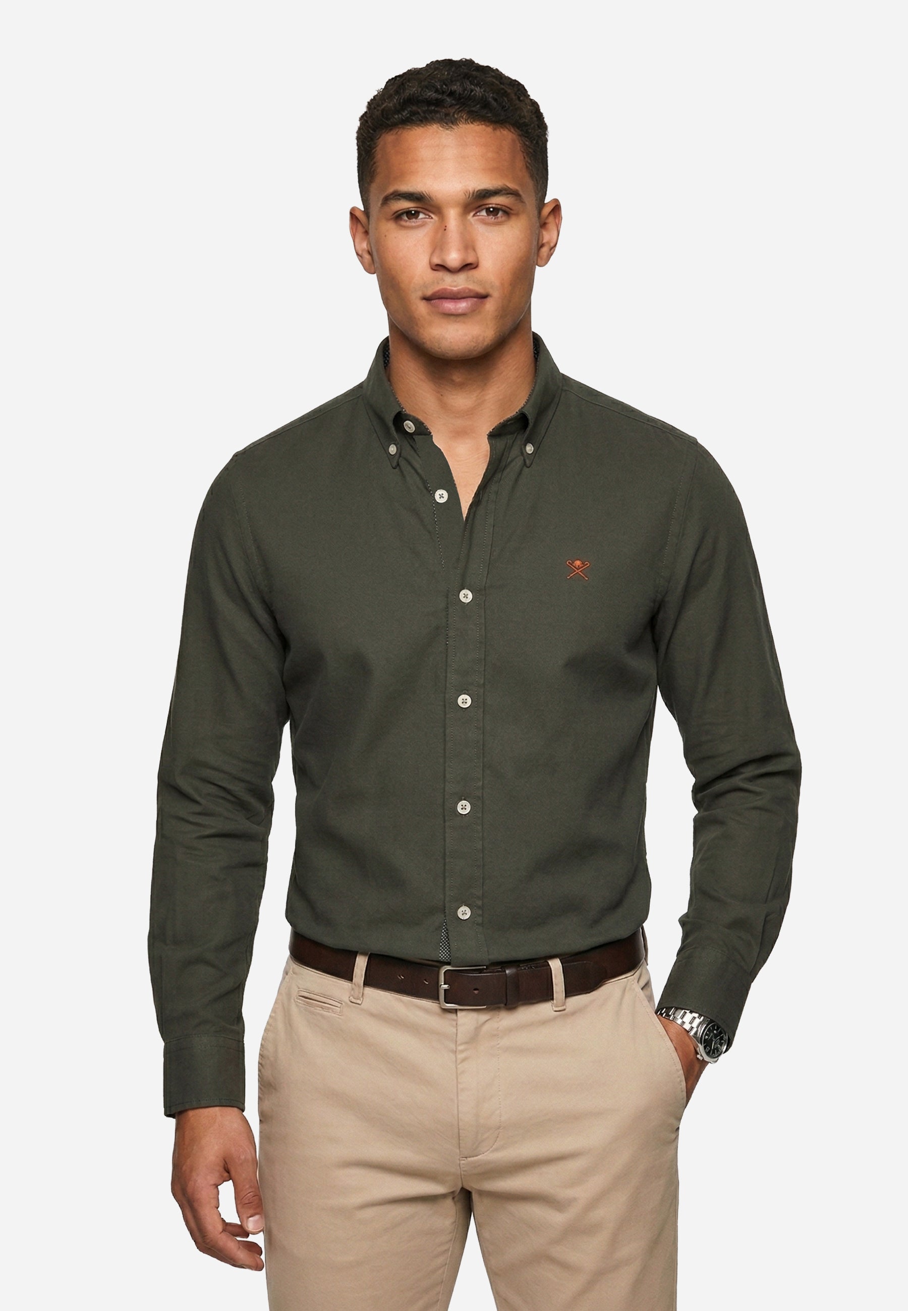 Camisa Verde Militar Hombre H.L.