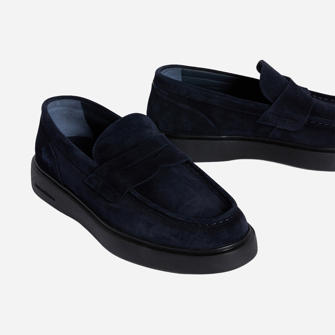 Zapatos Gamuza Azul Hombre H&B.