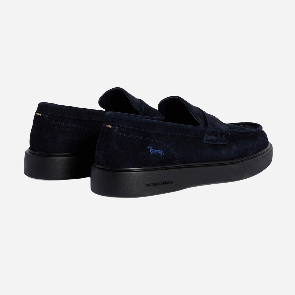 Zapatos Gamuza Azul Hombre H&B.