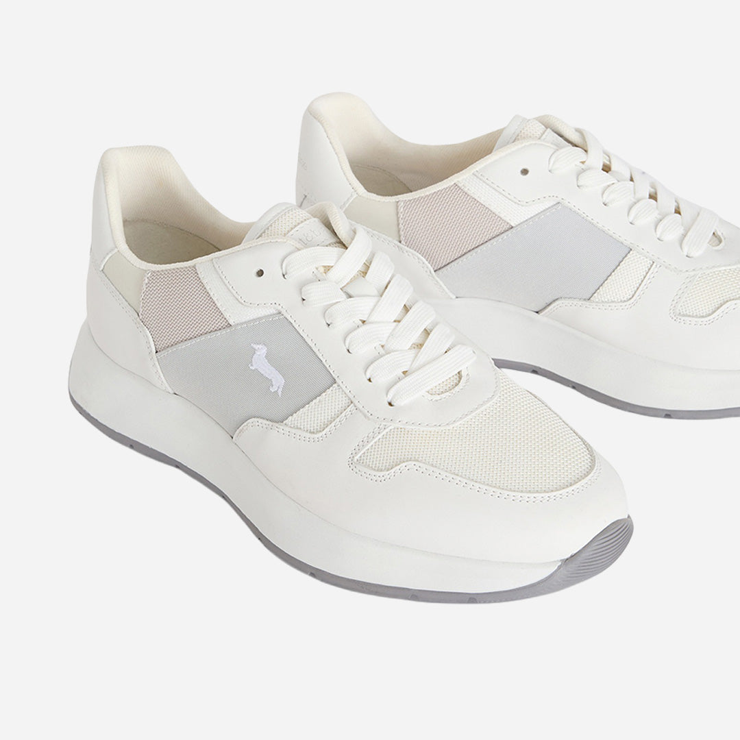Tenis Deportivos Blancos con Detalle Gris H&B