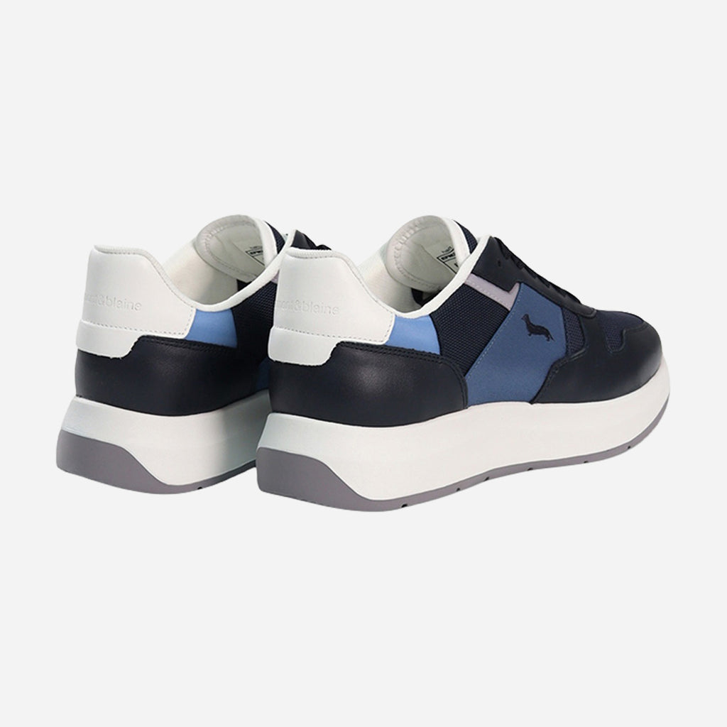 Tenis Deportivos Oscuros con Panel Azul H&B