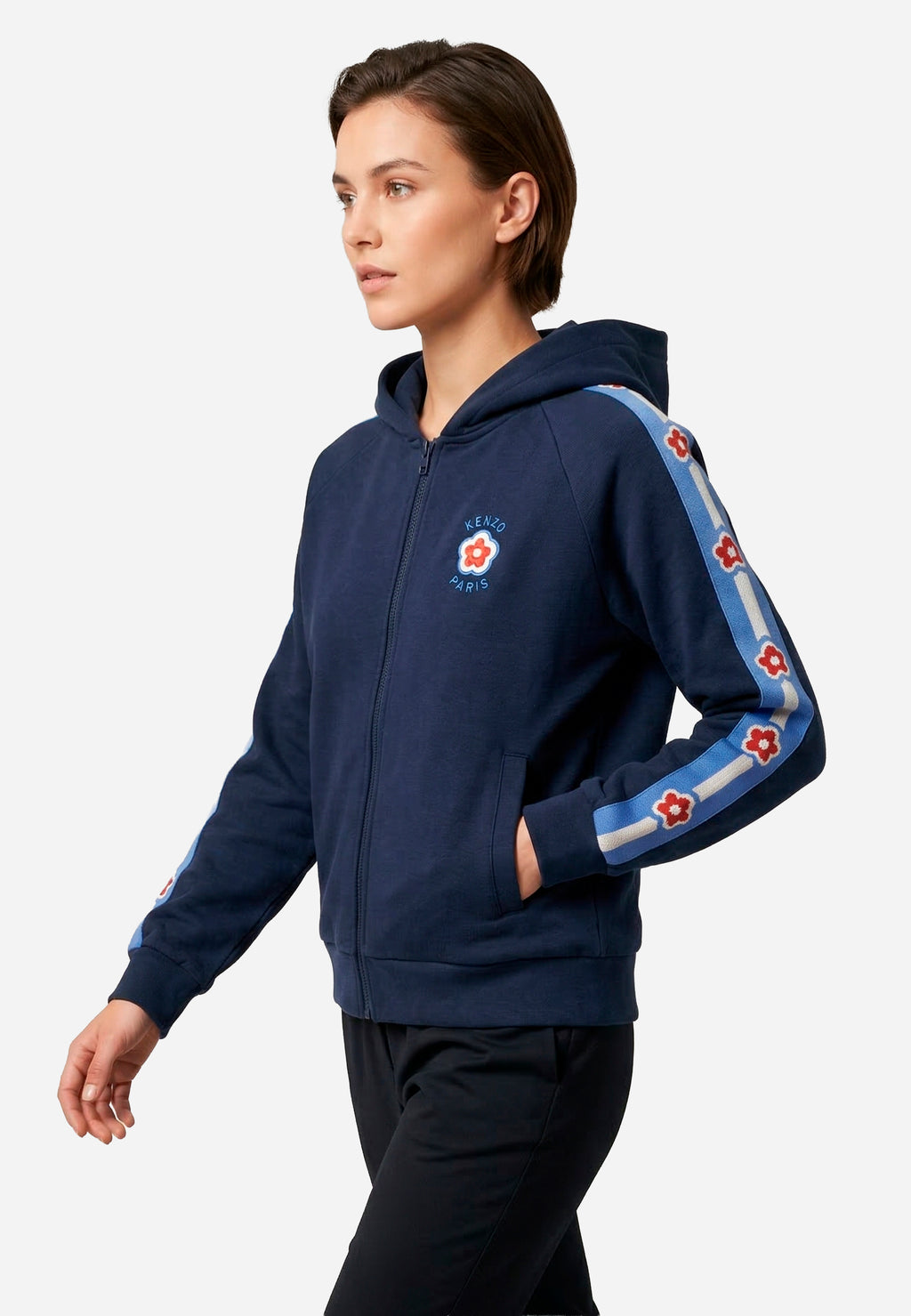 Hoodie Azul Diseño Dama K.