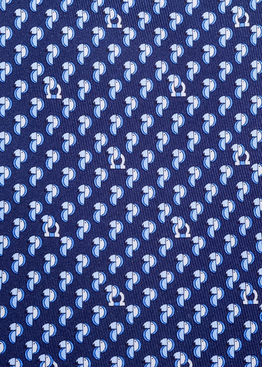 Corbata Estampado Gancini Seda Azul S.F.