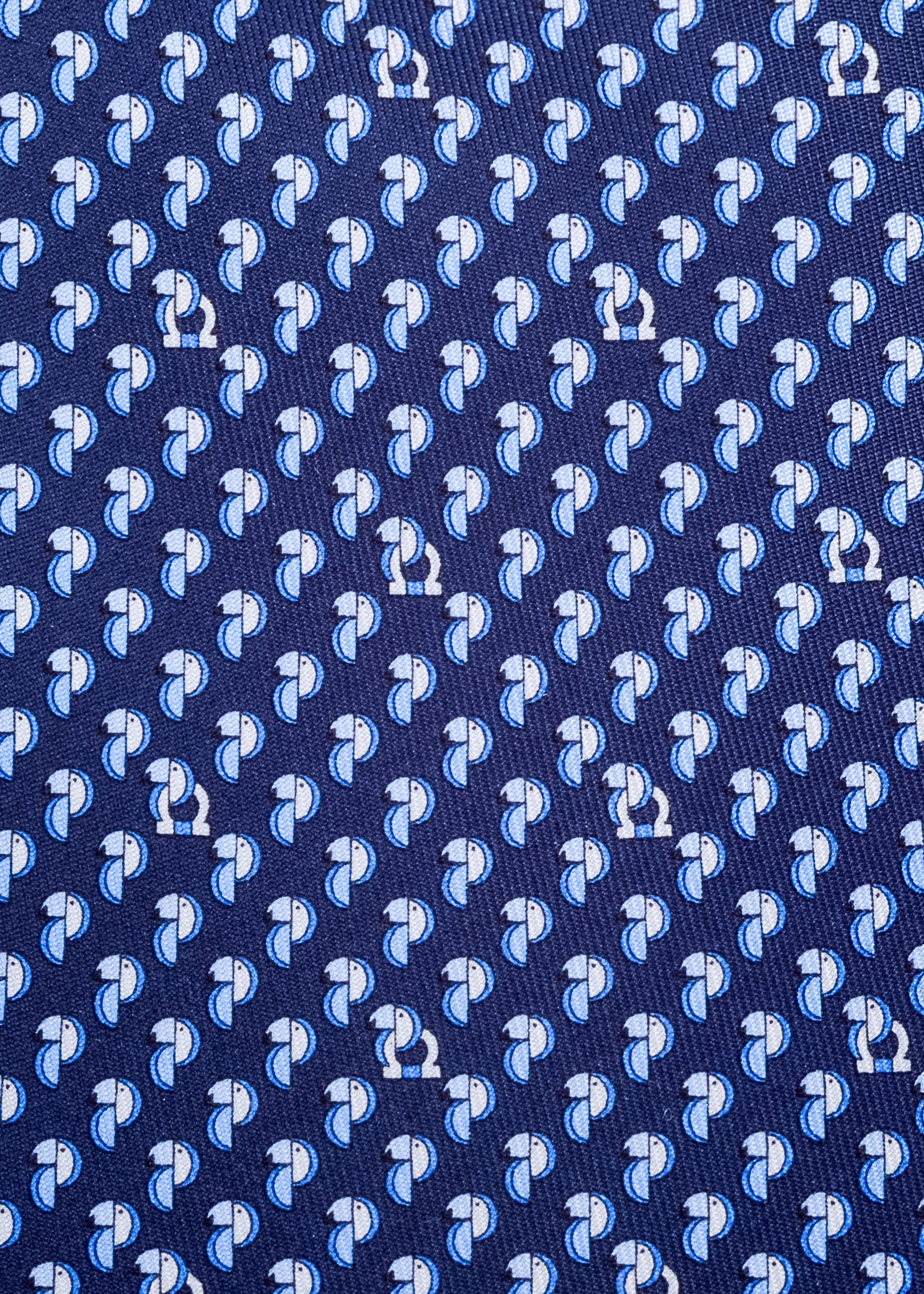 Corbata Estampado Gancini Seda Azul S.F.