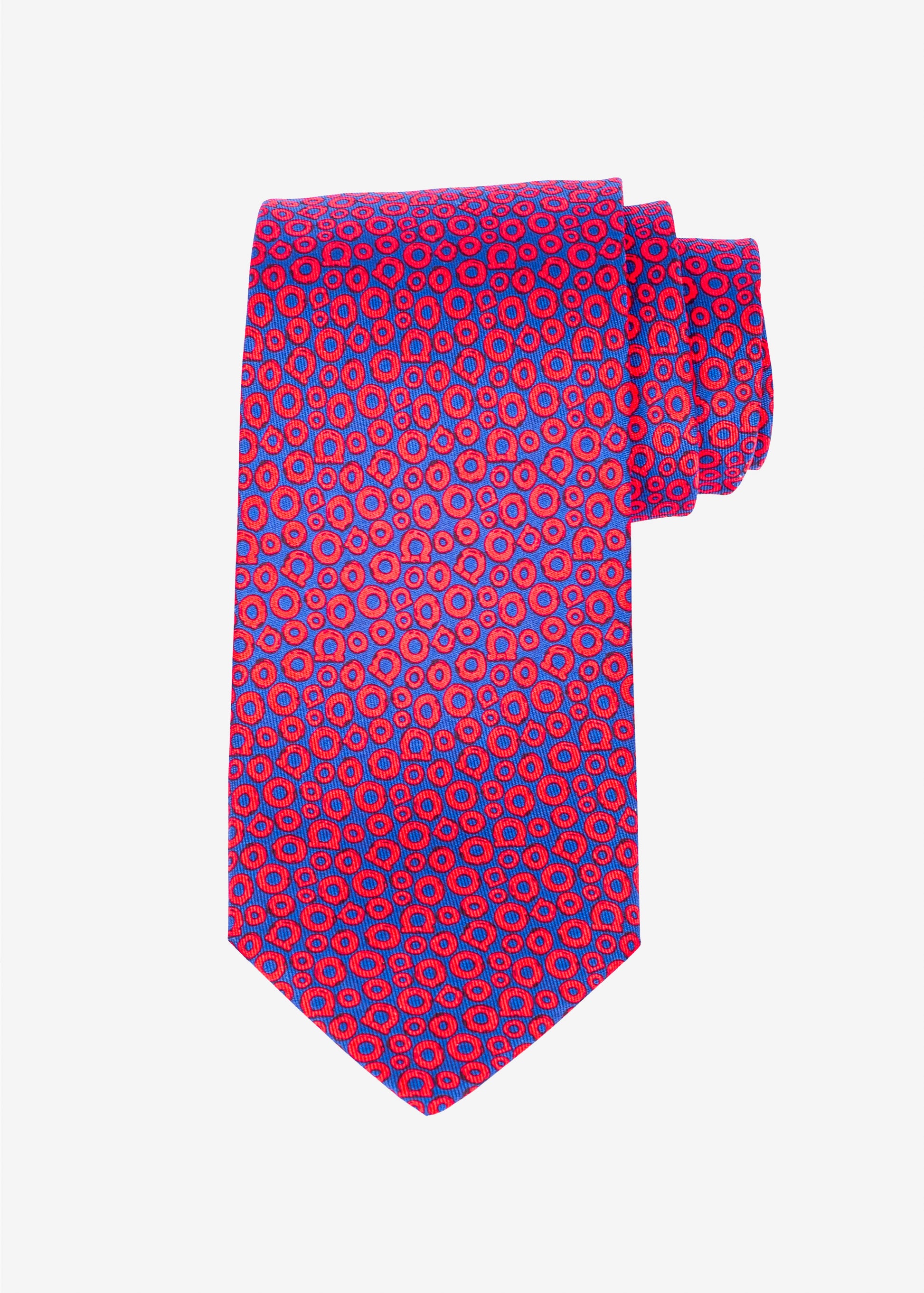 CORBATA FERRAGAMO ROJO AZUL SEDA (768375-350941)