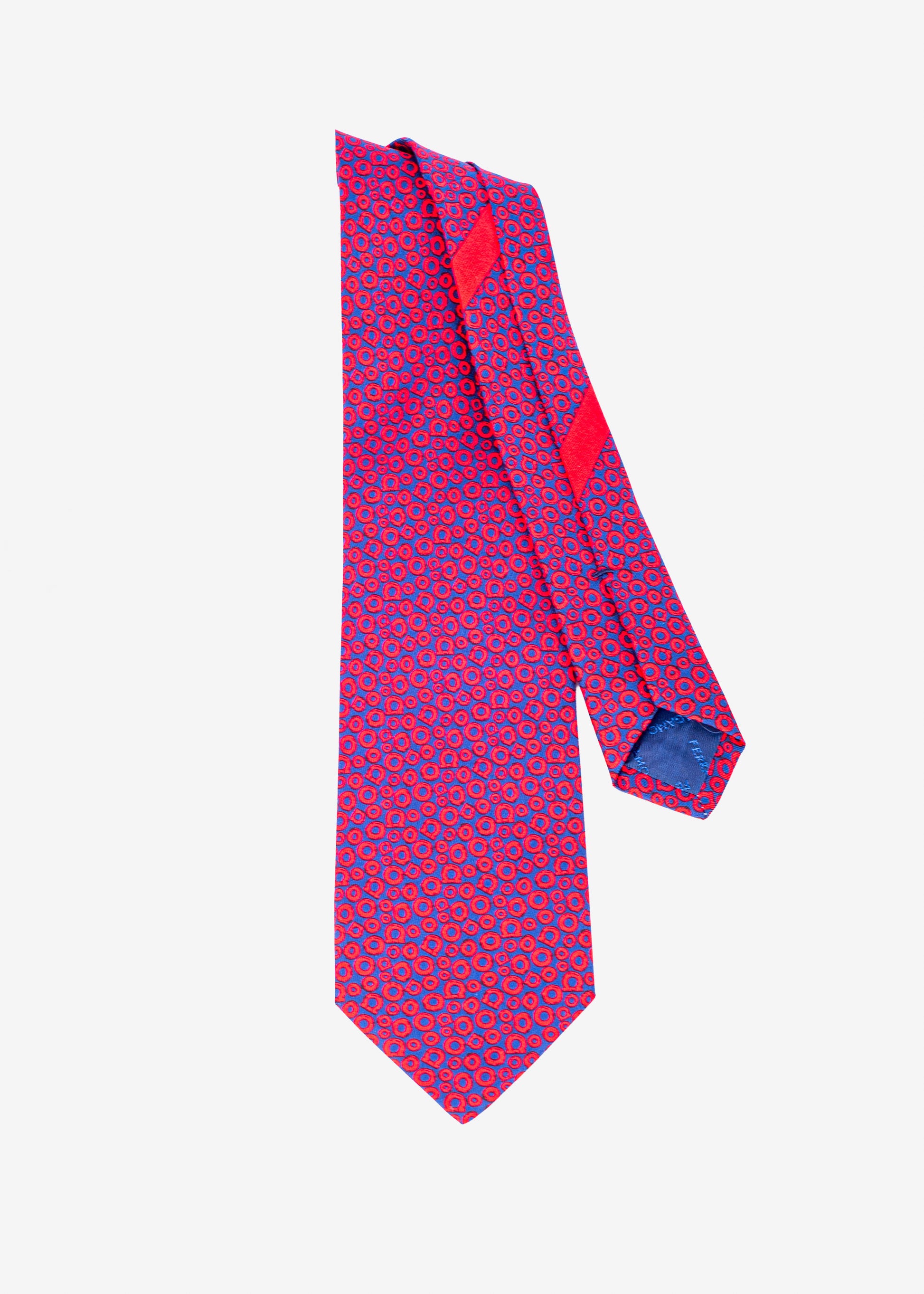CORBATA FERRAGAMO ROJO AZUL SEDA (768375-350941)
