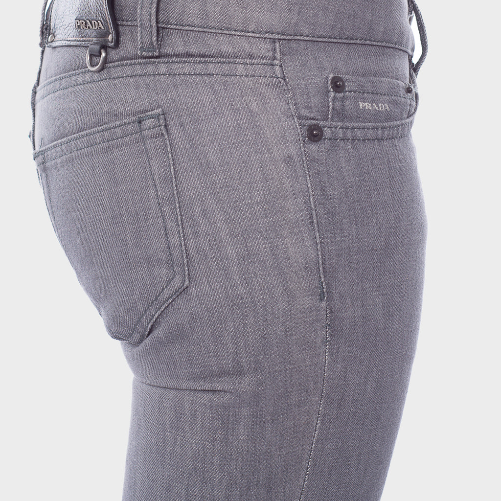 Pantalón Vaquero De Corte Recto En Algodón Gris P.