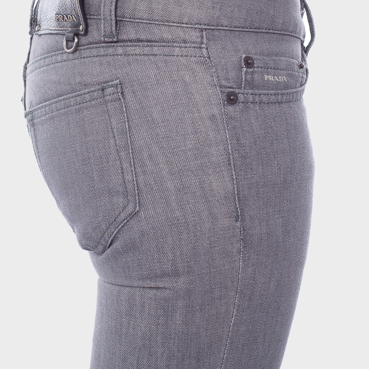 Pantalón Vaquero De Corte Recto En Algodón Gris P.