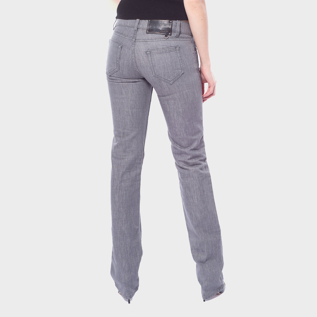 Pantalón Vaquero De Corte Recto En Algodón Gris P.