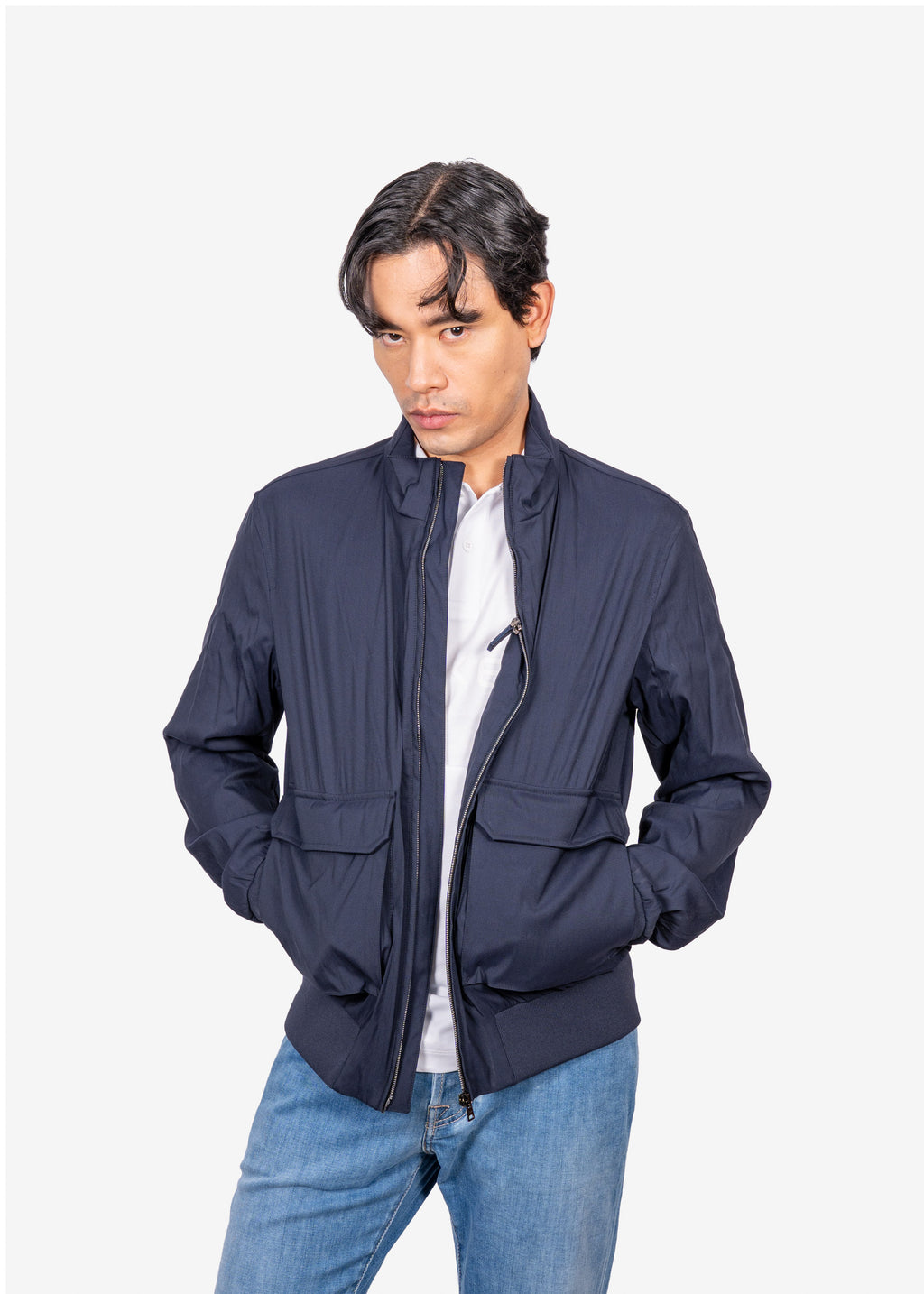 Chaqueta Hombre Azul Oscuro Lana/Nylon