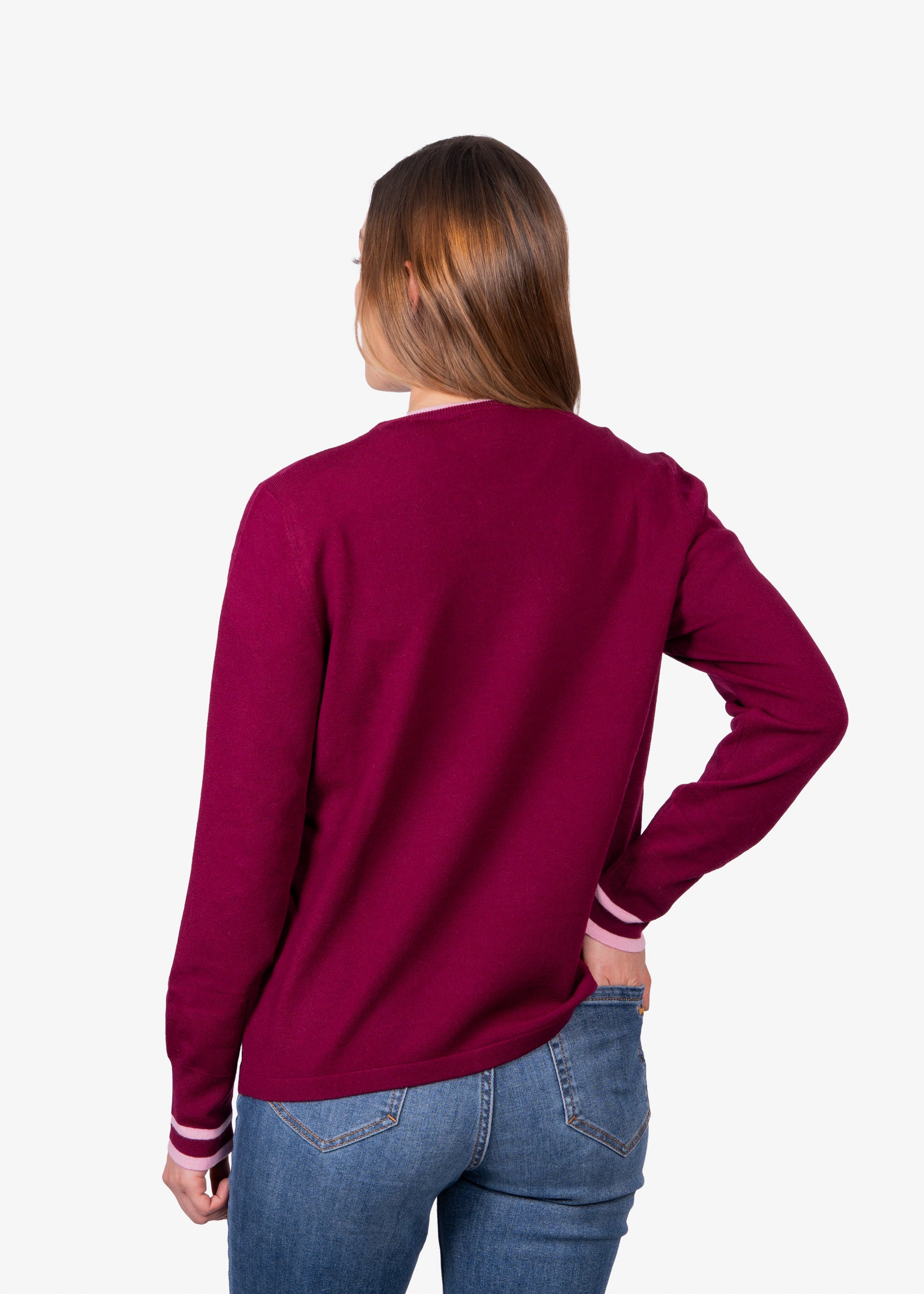 Sweater Dama Vinotinto Acrilica+ Lana + Pl H&B