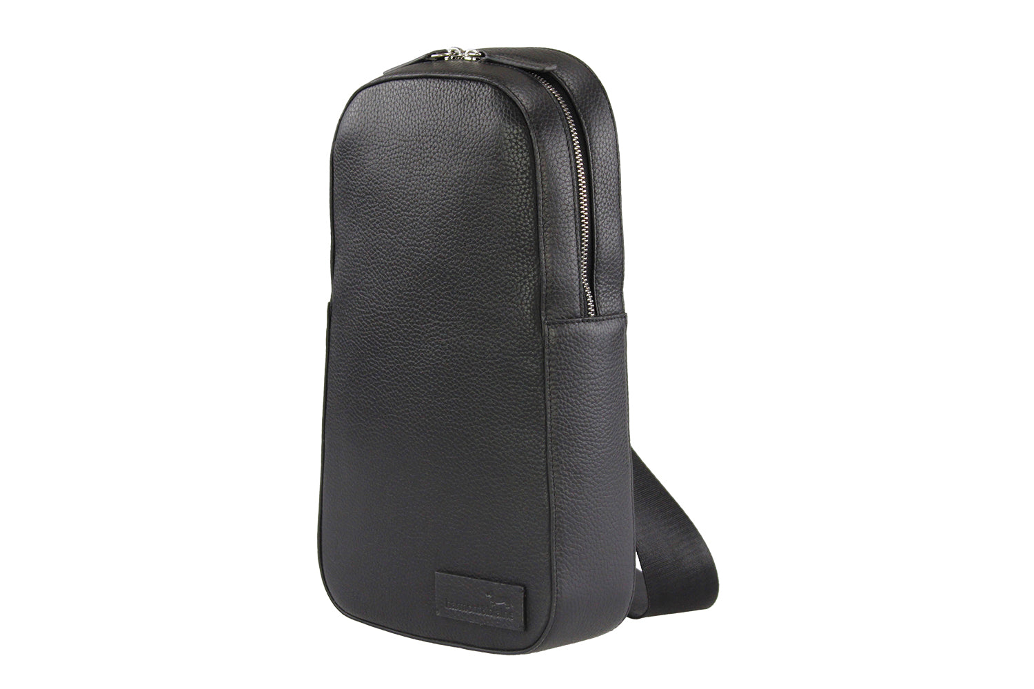 Bolso Messenger Negro en Cuero H&B