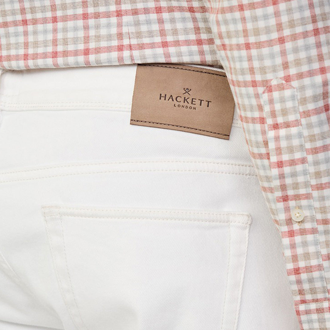 Jeans Hombre Recto Denim Blanco Crudo H.L.