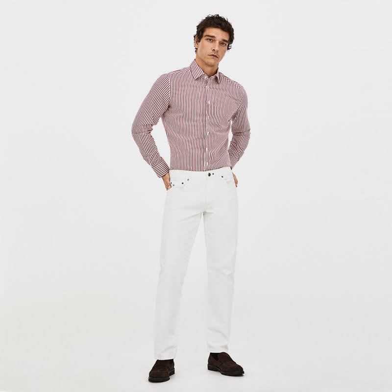 CAMISA HACKETT BLANCO/ROJO (HM309185-8MQ)