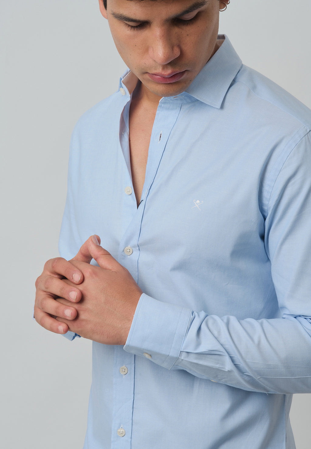 CAMISA HACKETT AZUL CIELO 100%ALGODON (HM309373-513)