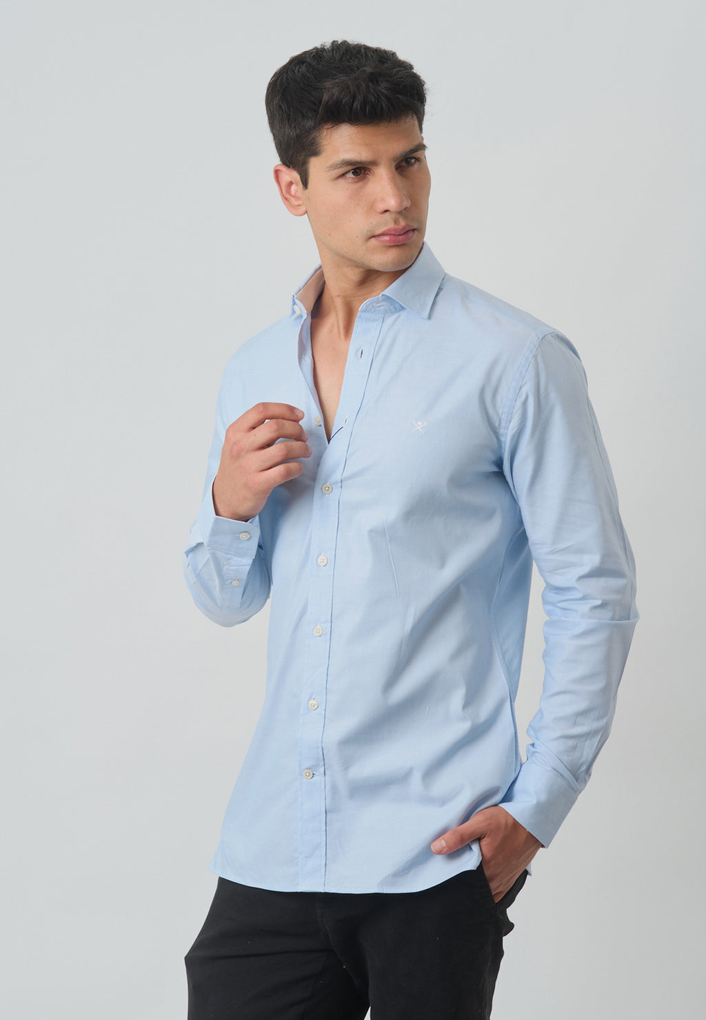 CAMISA HACKETT AZUL CIELO 100%ALGODON (HM309373-513)