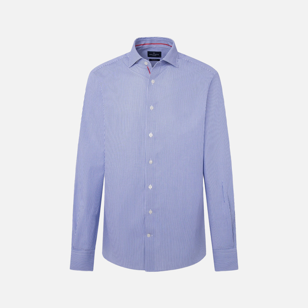 Camisa Rayas Finas Bengala Azul  H.L.