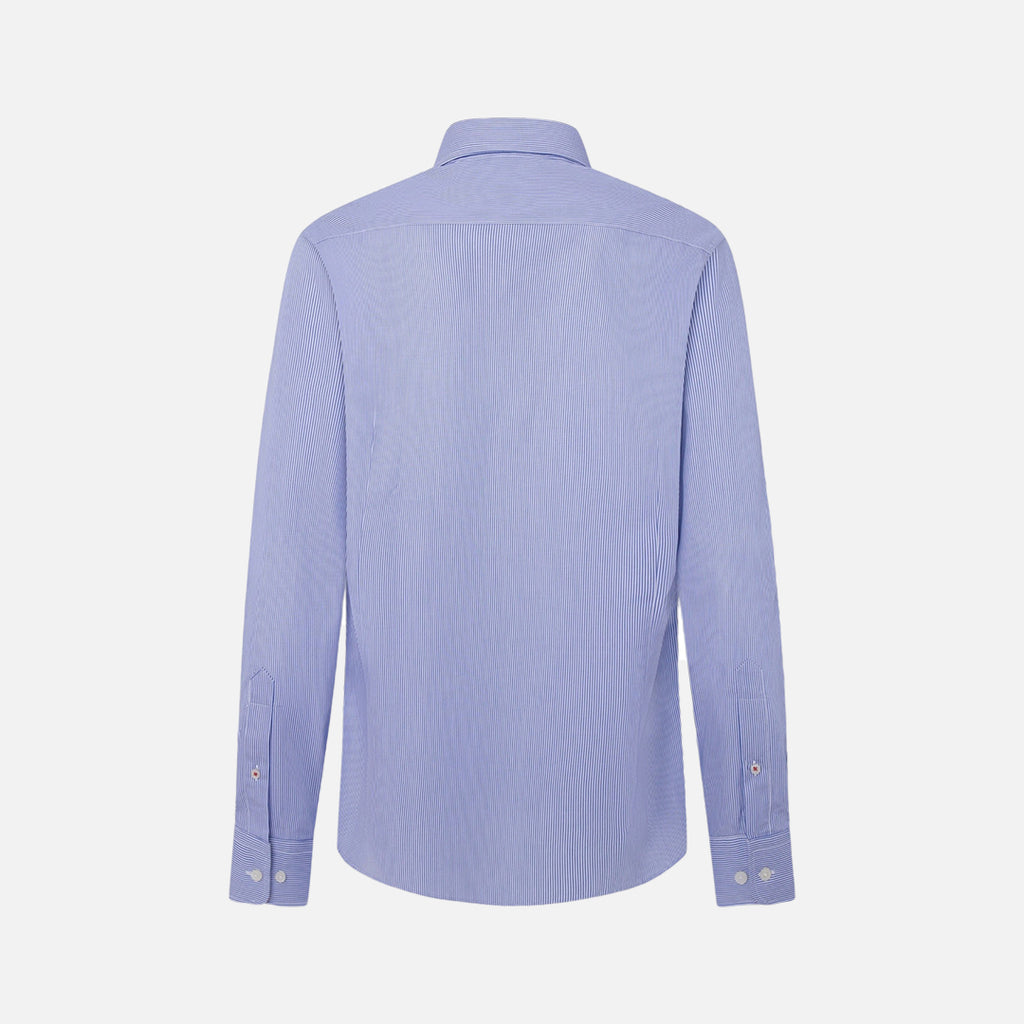 Camisa Rayas Finas Bengala Azul  H.L.