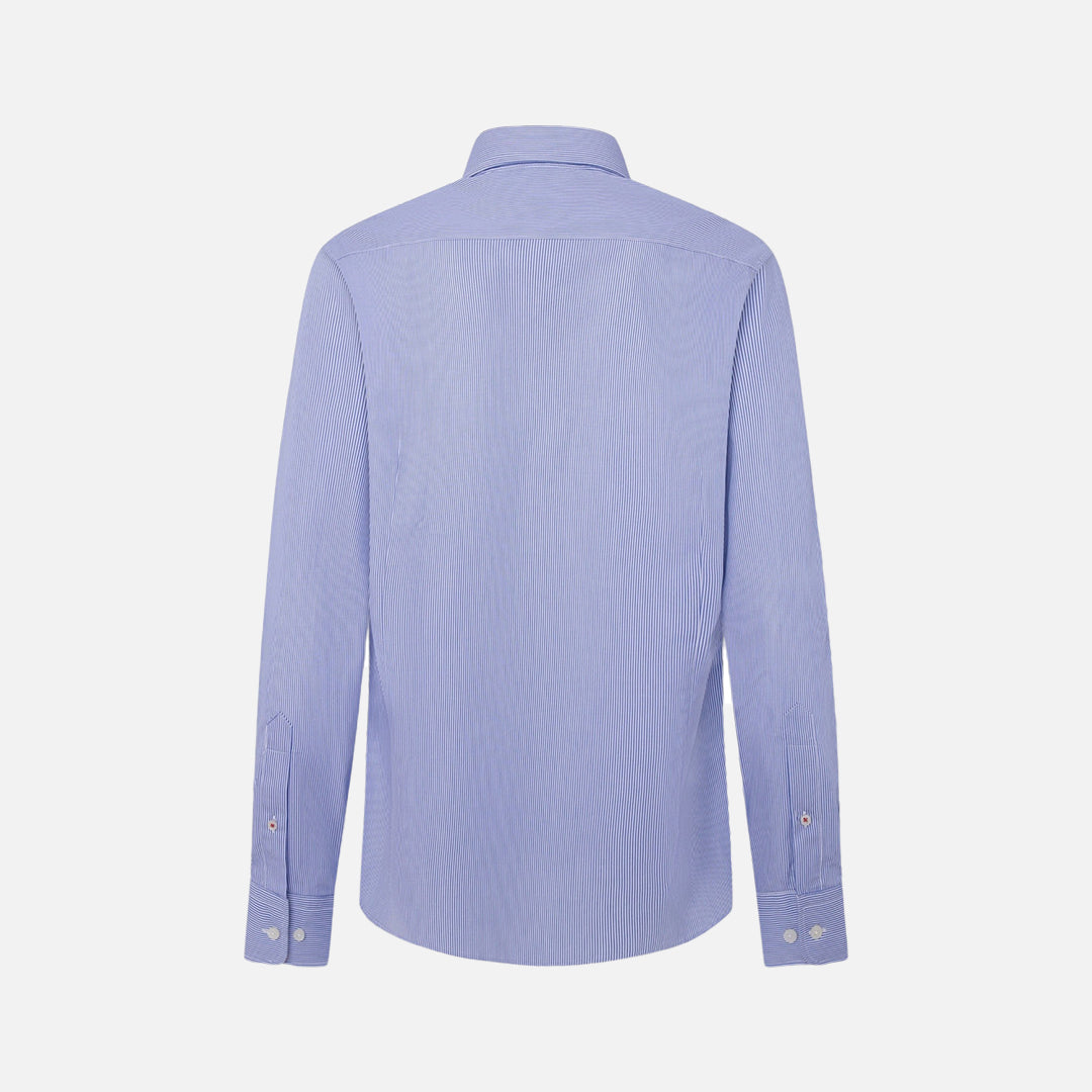 Camisa Rayas Finas Bengala Azul  H.L.