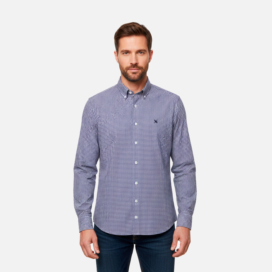 Camisa Cuadros Vichy Azul Oscuro H.L.