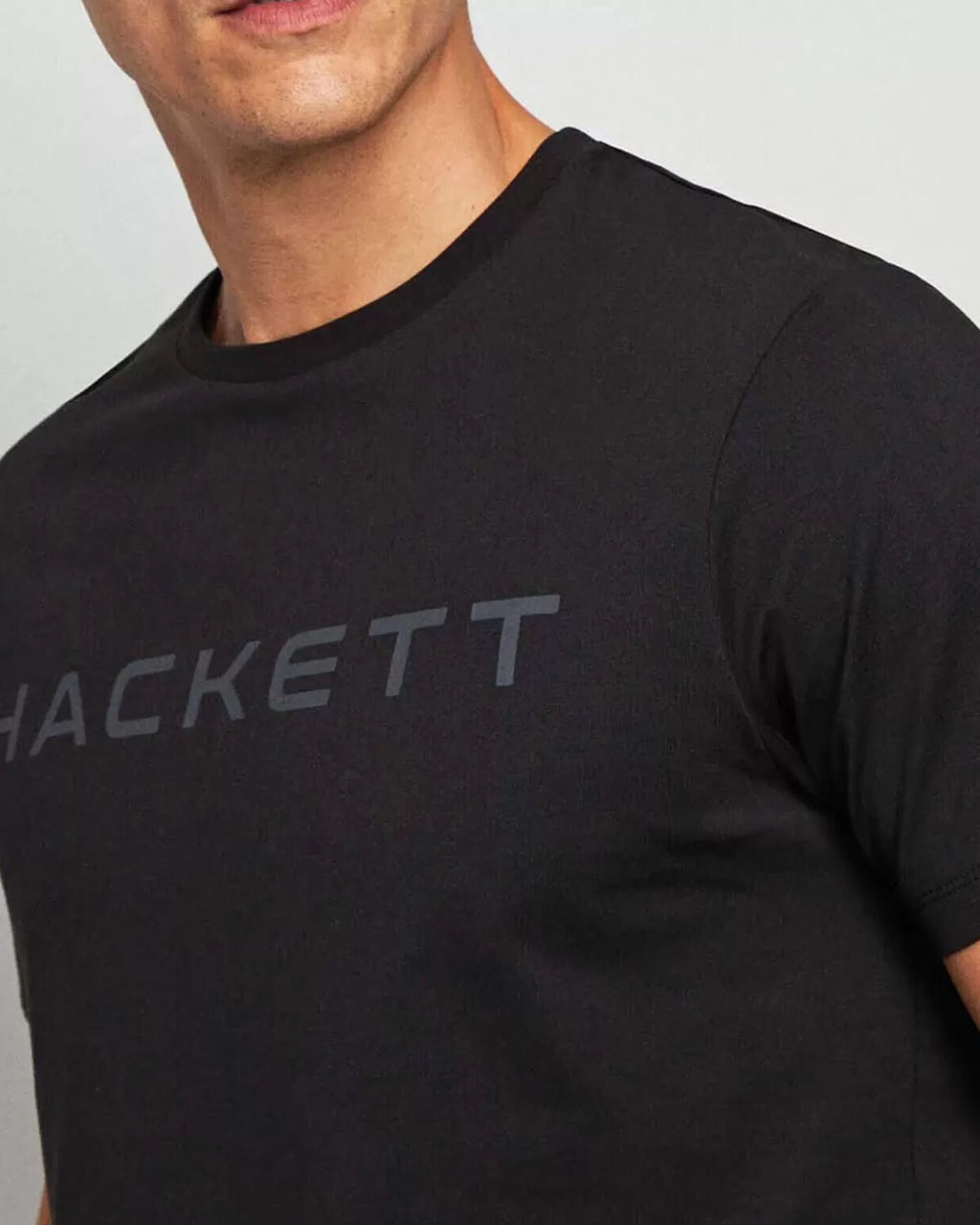 CAMISETA-TSHIRT HACKETT LONDON NEGRO GRIS ALGODON (HM500713-9DU)